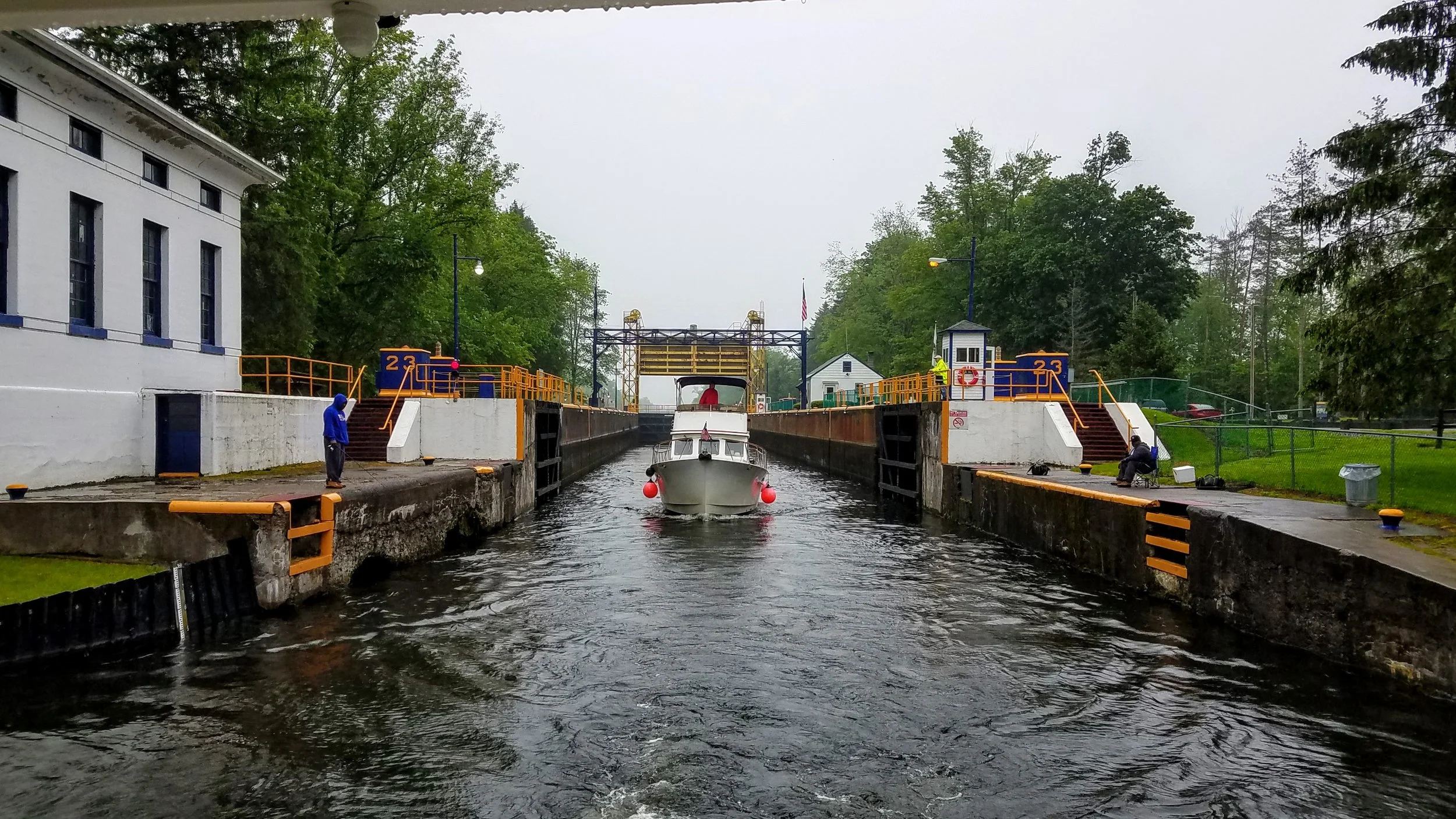 Departing lock 23. We were trailed today by this boat named ‘Comet’