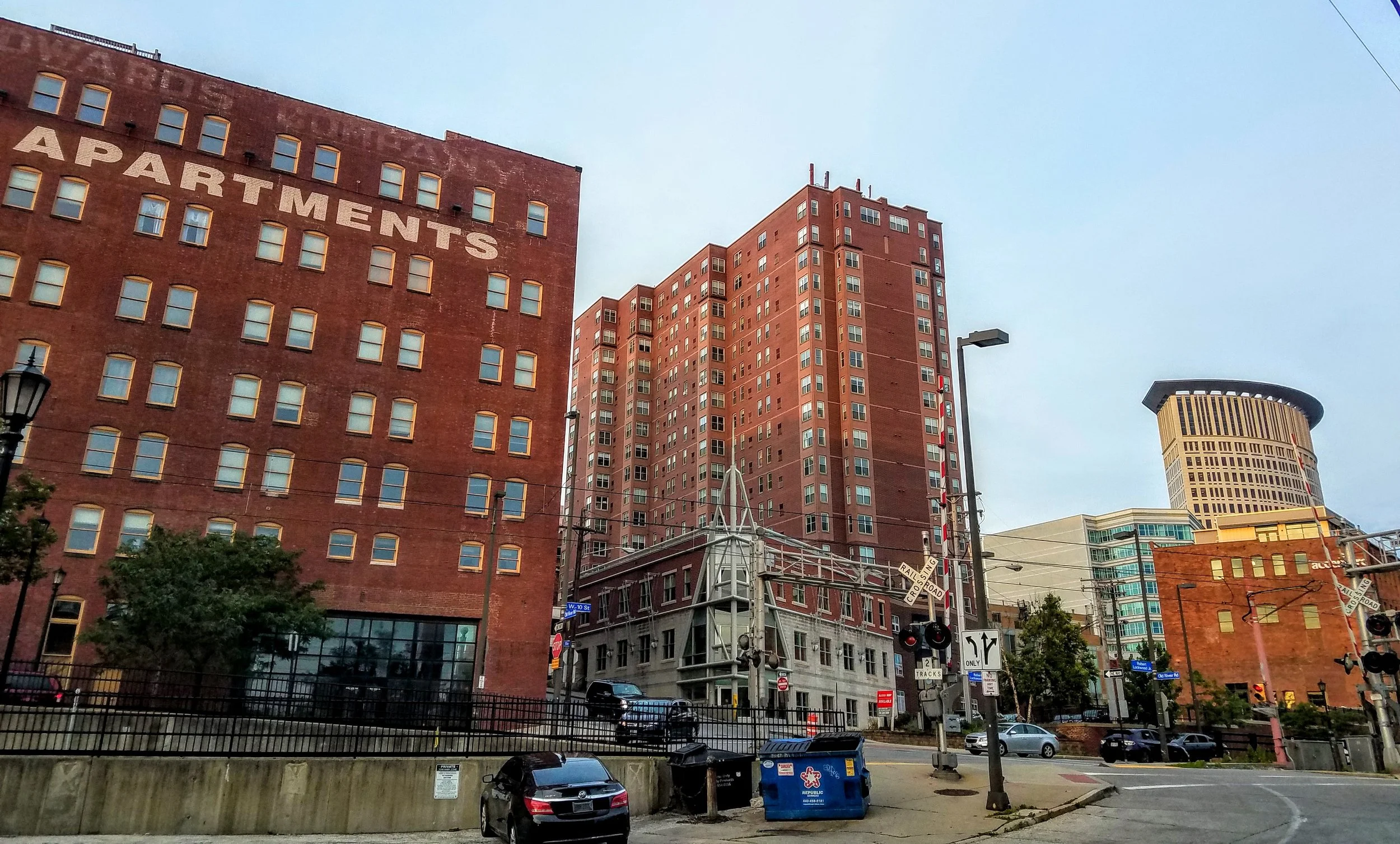 The Warehouse District leads downhill to The Flats with some great architecture