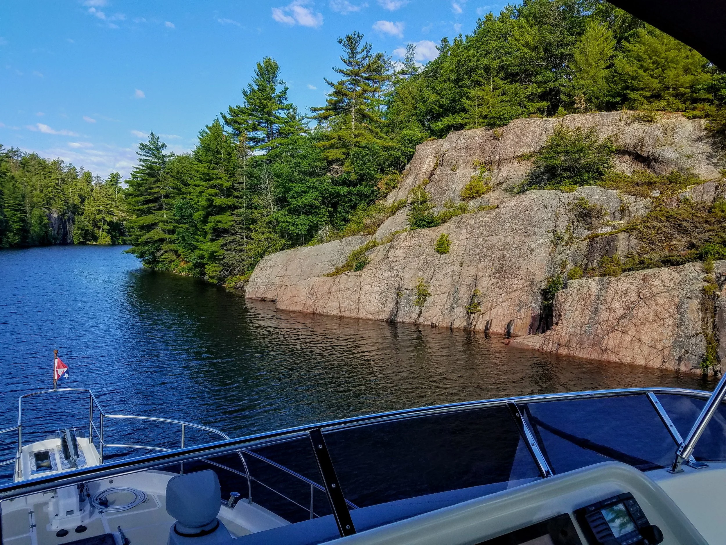 Pink granite walls