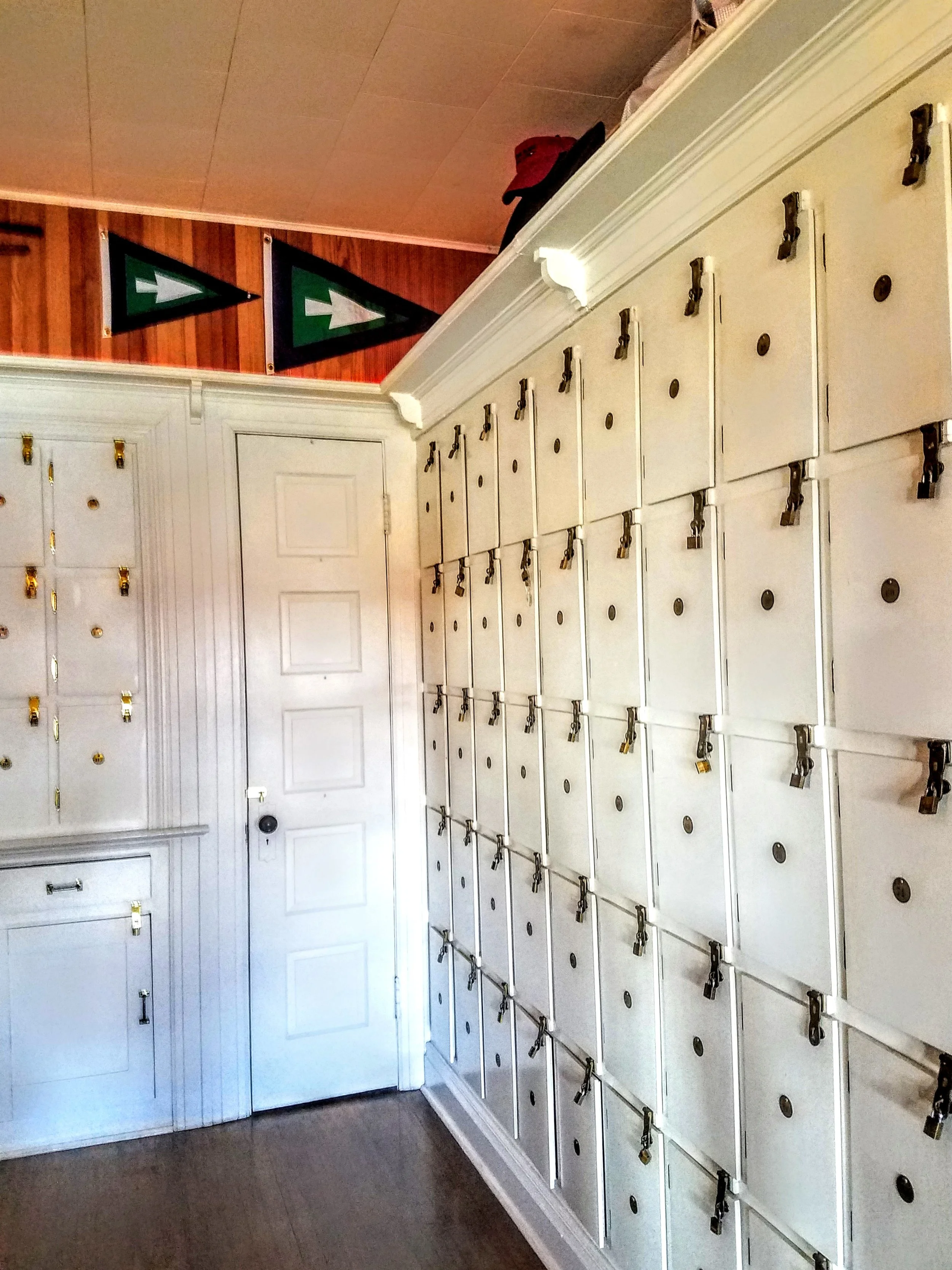 …only to find out that there is no bar, just lockers where the members keep their alcohol and then serve themselves cocktails
