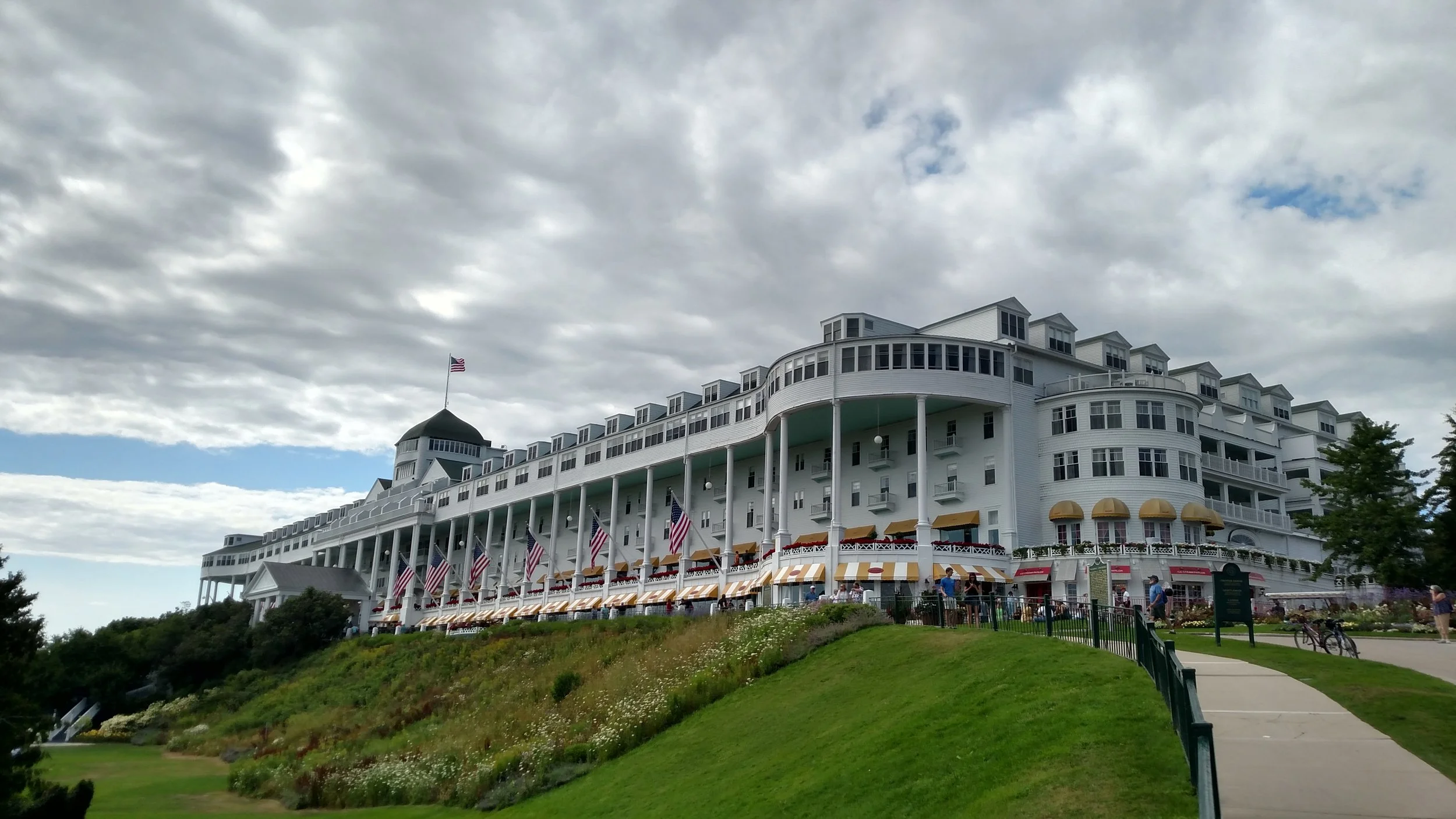 The Grand Hotel is just that…very grand. Built in 1887 by the Grand Rapids, Indiana, Michigan Central railroads and the Detroit & Cleveland Navigation Company. The world’s largest summer hotel was built by Charles Caskey and his crew of three hundred carpenters in less than four months. (photo by Larry)