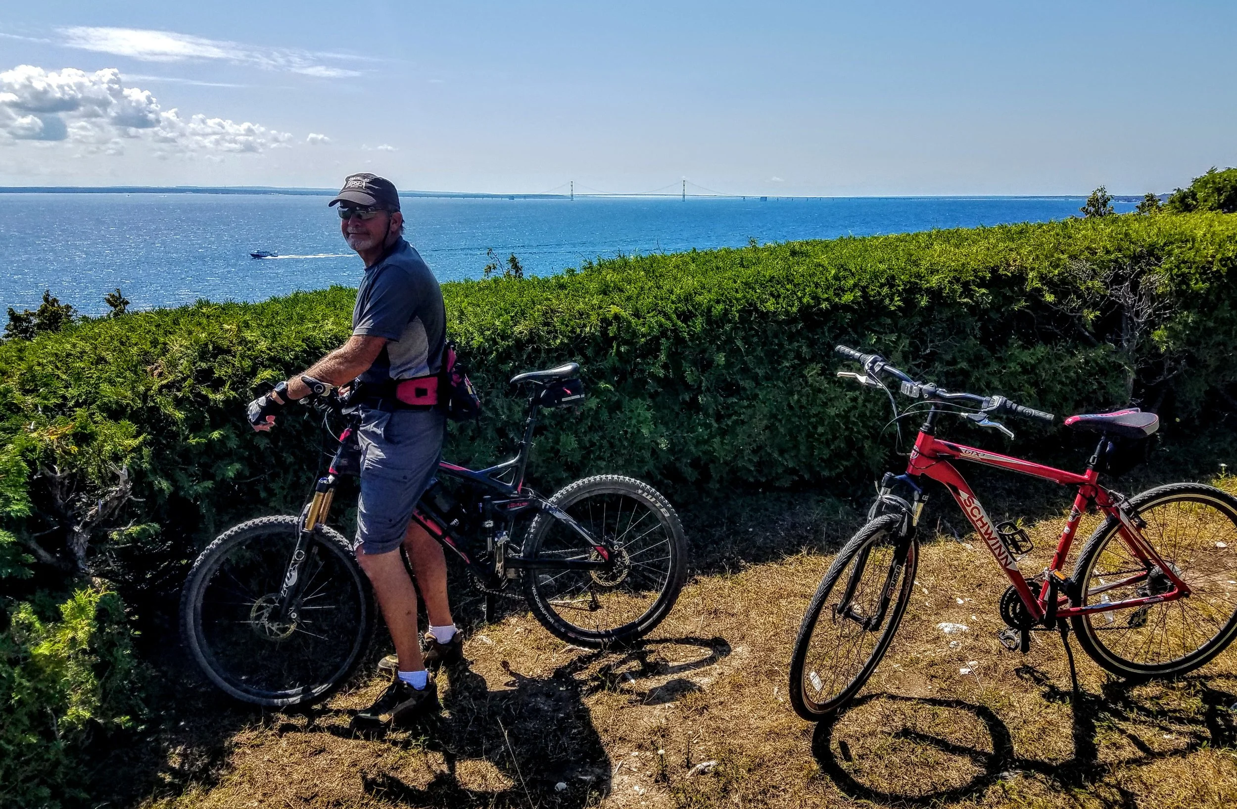 We stop to take a picture of ‘Mighty Mac’ the Mackinac Bridge. Built in 1957 it is the longest single-unit suspension bridge in the western hemisphere