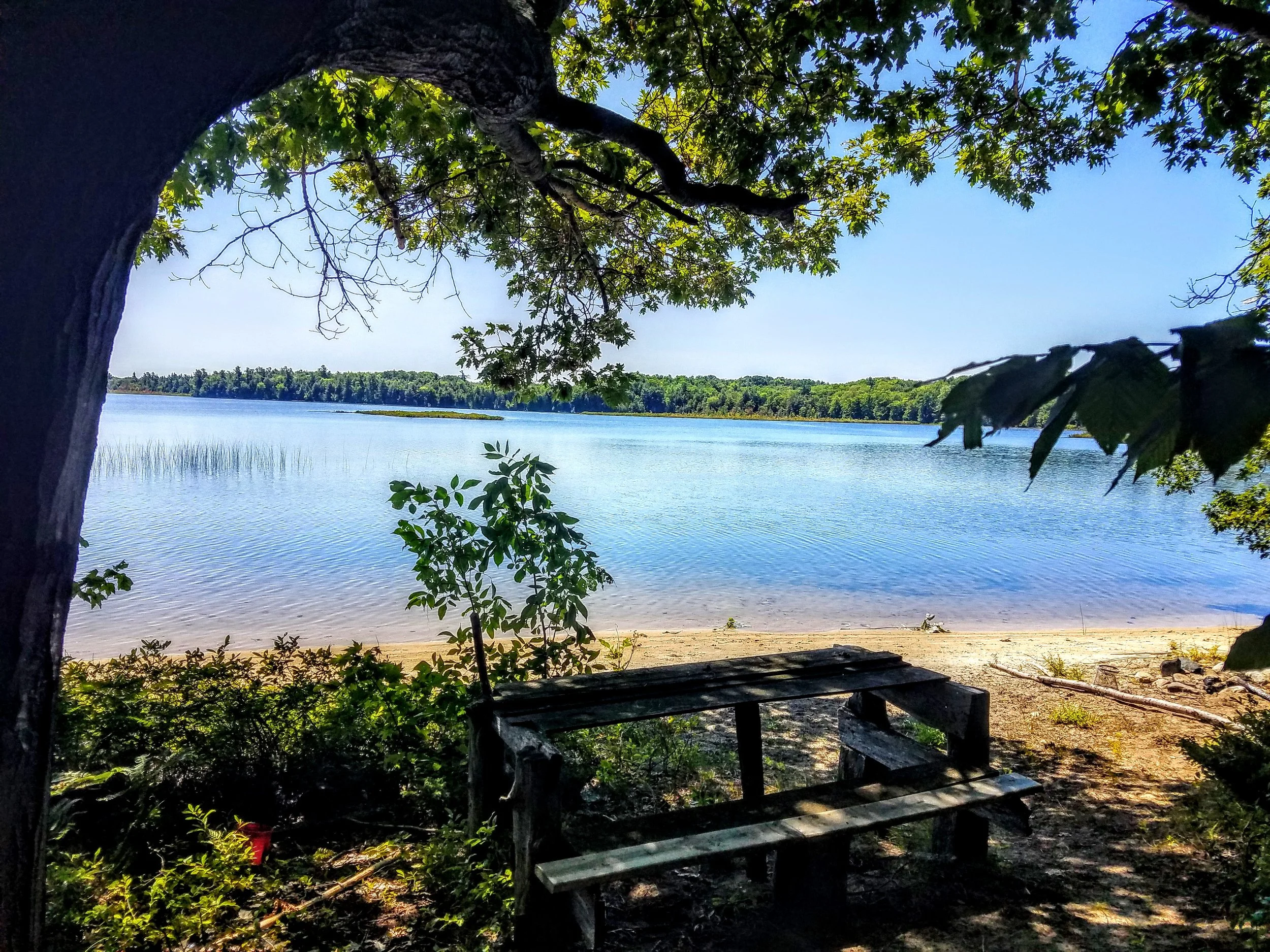 Our lunch time stop on the bike ride on Beaver Island