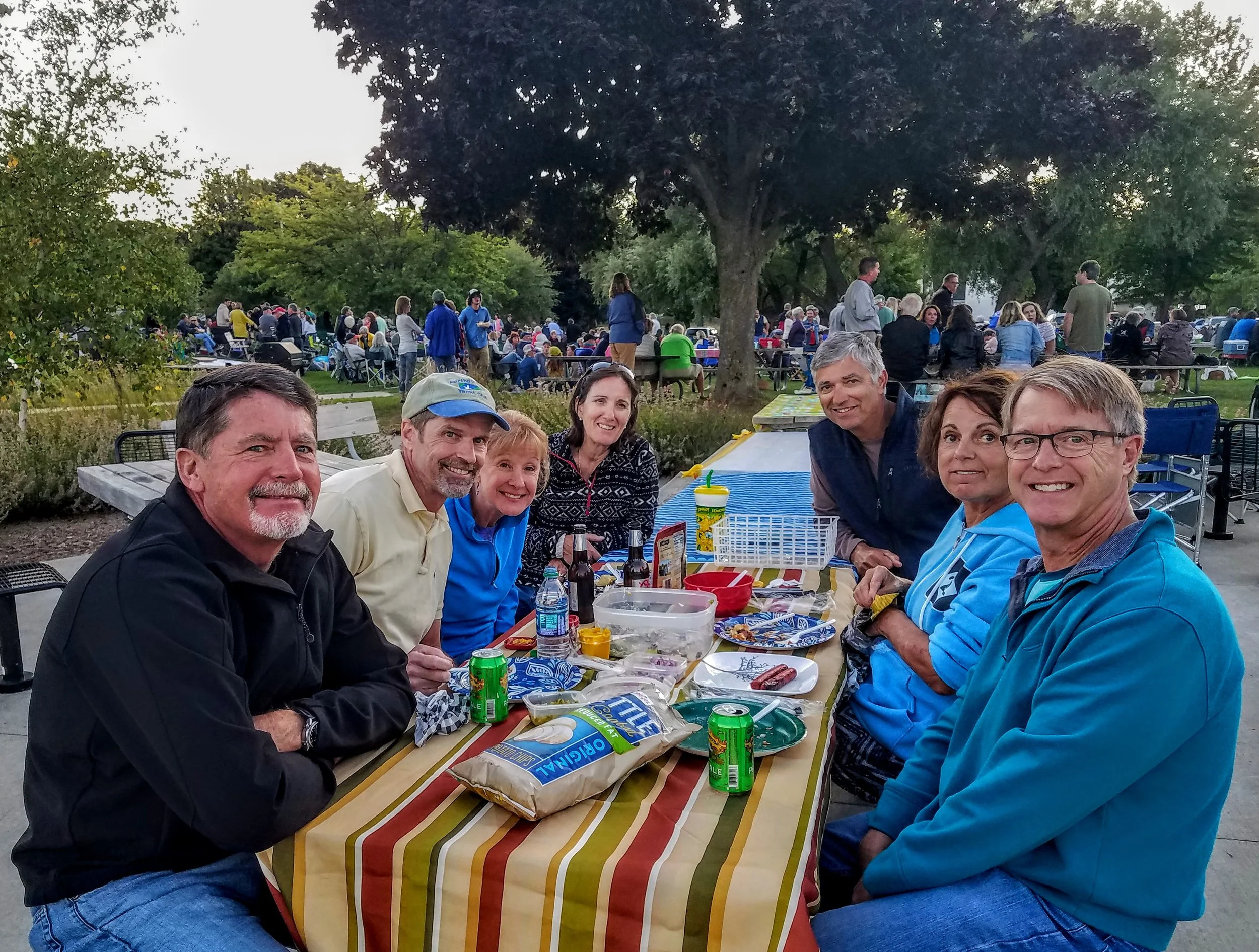 Music in the park with family…Clockwise - Larry, Ken, Carol, Maggie, Owen, cousins Lynn & Bill