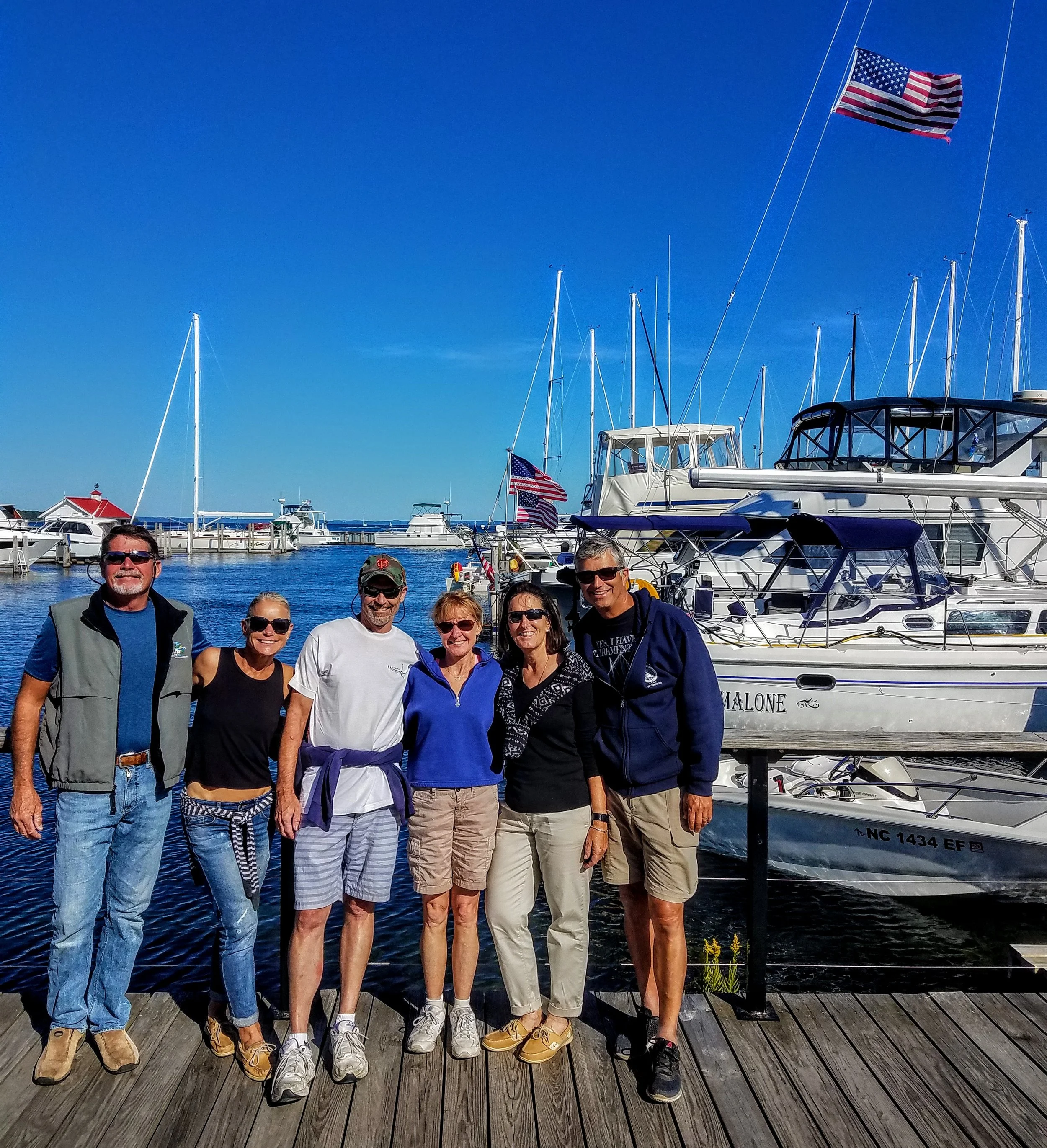 The gang at the Northport Marina docks
