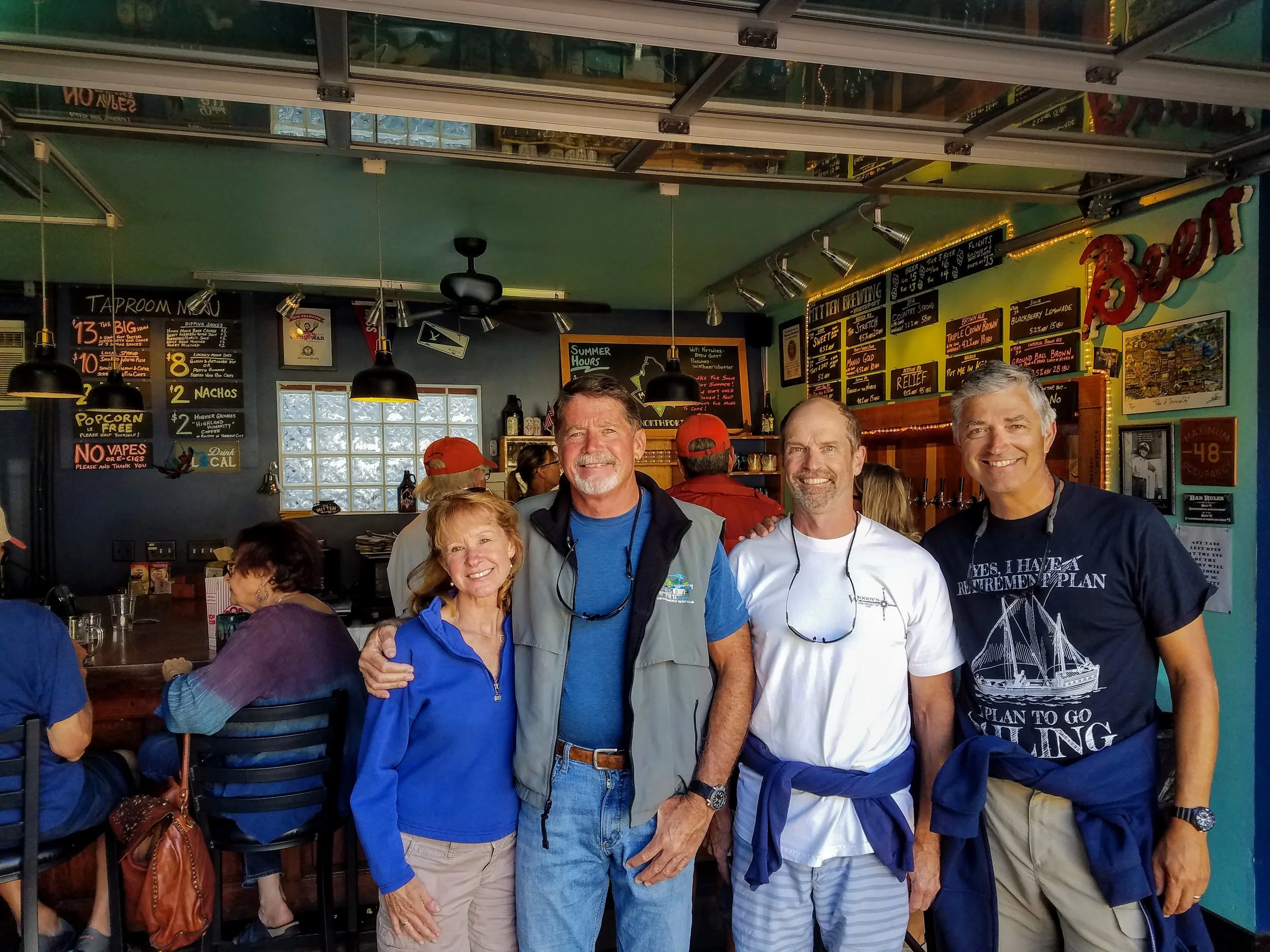 Carol, Larry, Ken & Owen at ‘The Mitten’ brewery