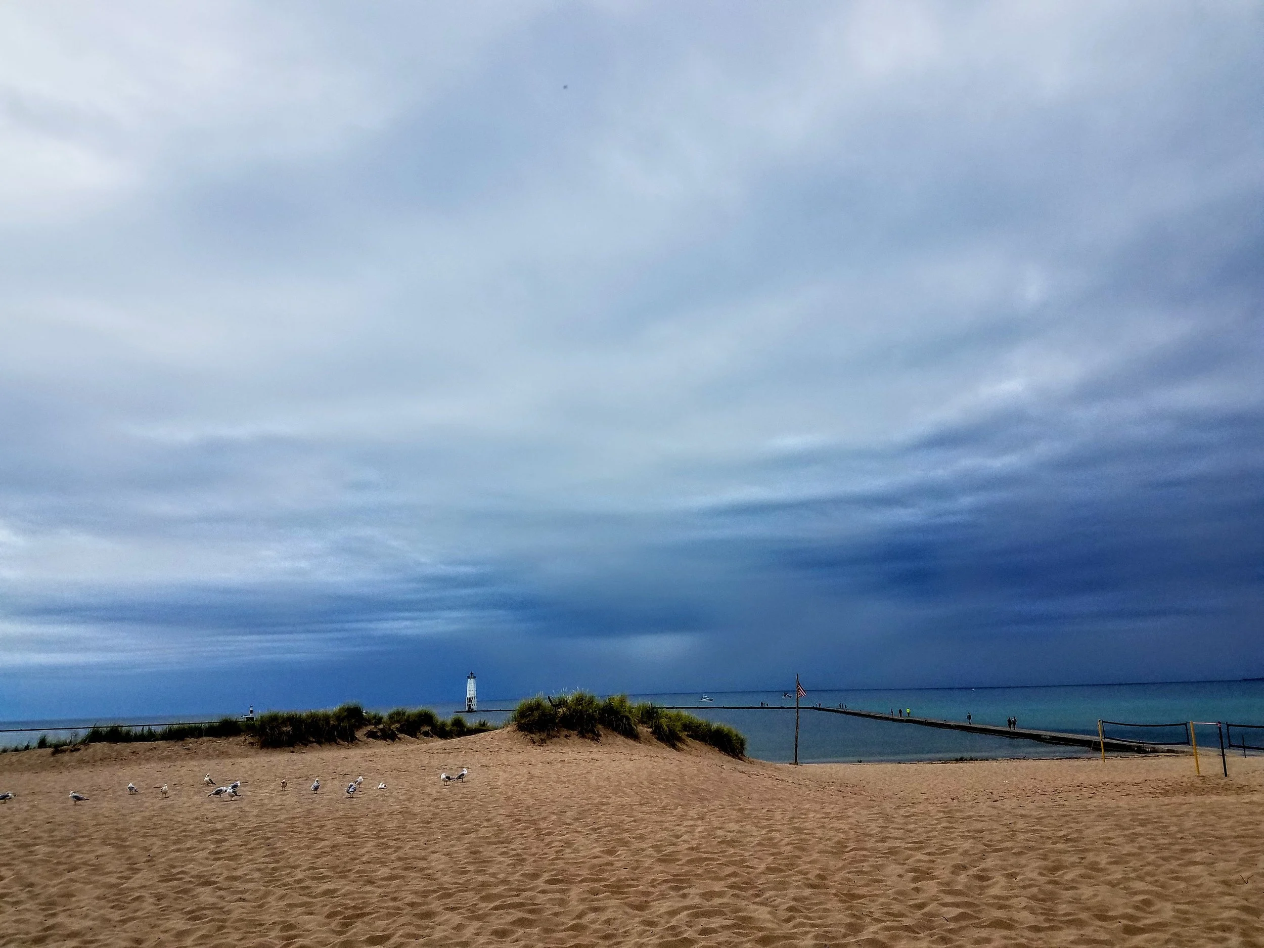 Not necessarily a beach day, but still very pretty at the breakwater