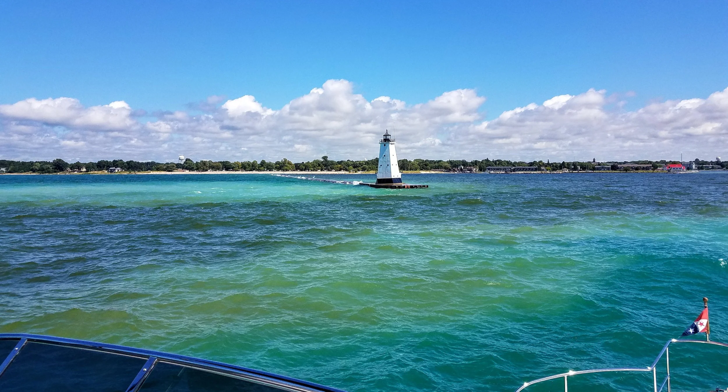 The tanin from the river, the kicked-up bottom sand and the blue lake water make quite a mix