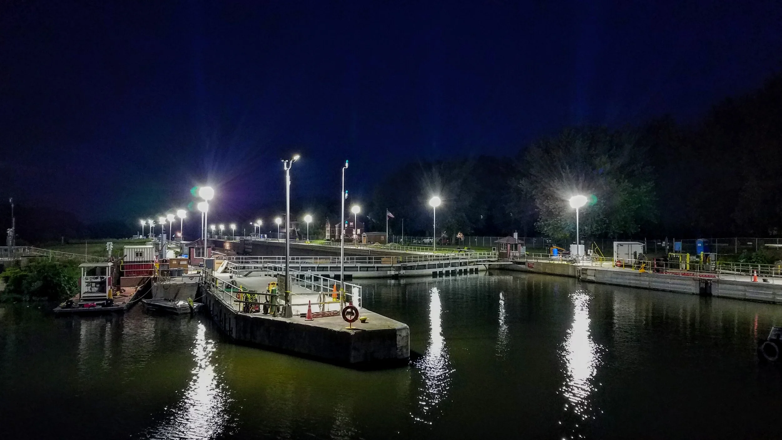 Waiting for the Starved Rock Lock at five o’clock in the morning
