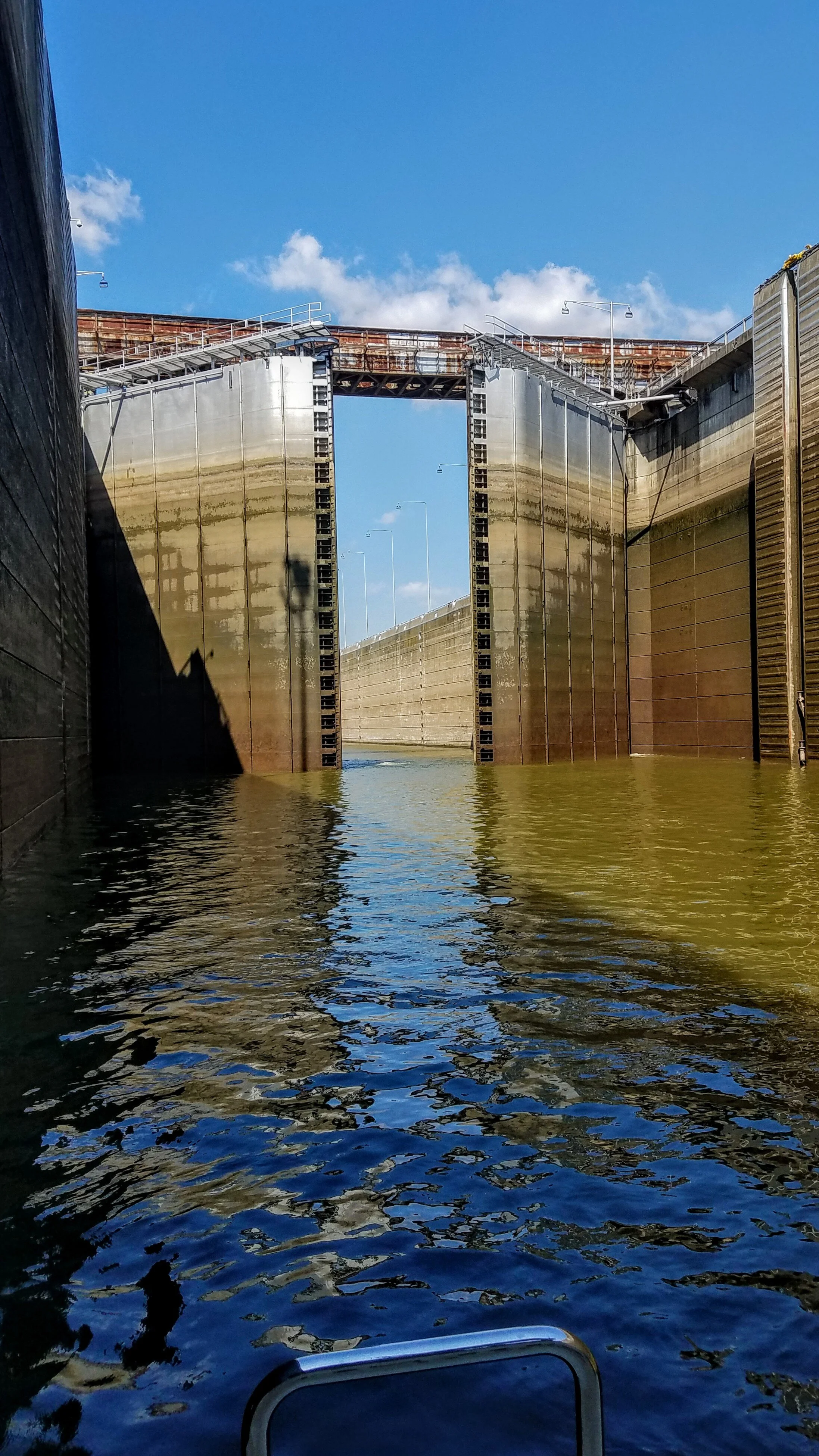 The massive Barkley Lock doors close and you are lifted quickly but smoothly up 57 feet