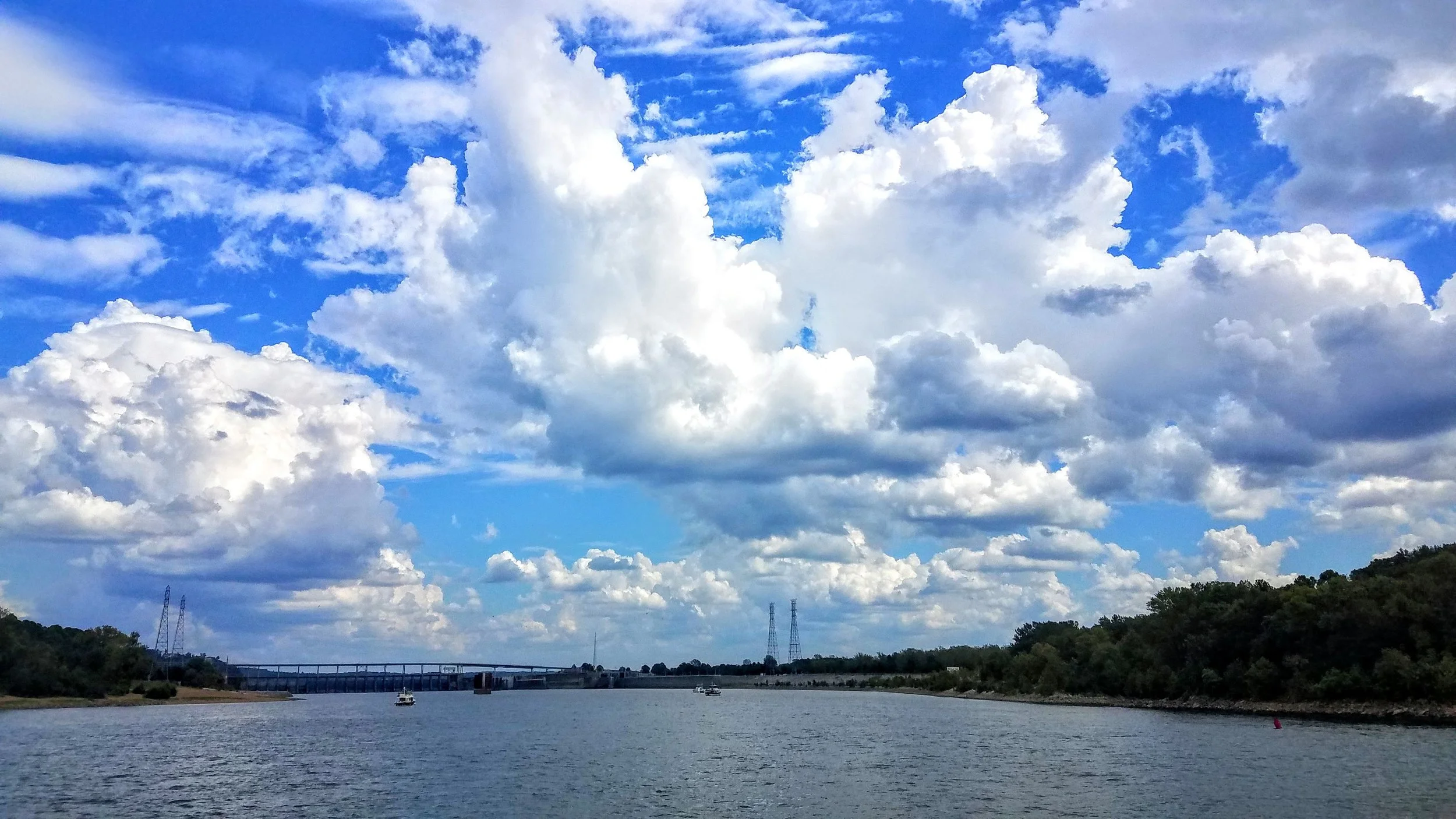 The Pickwick Lock and Dam is quite large with a 57 foot up-lock to Pickwick Lake