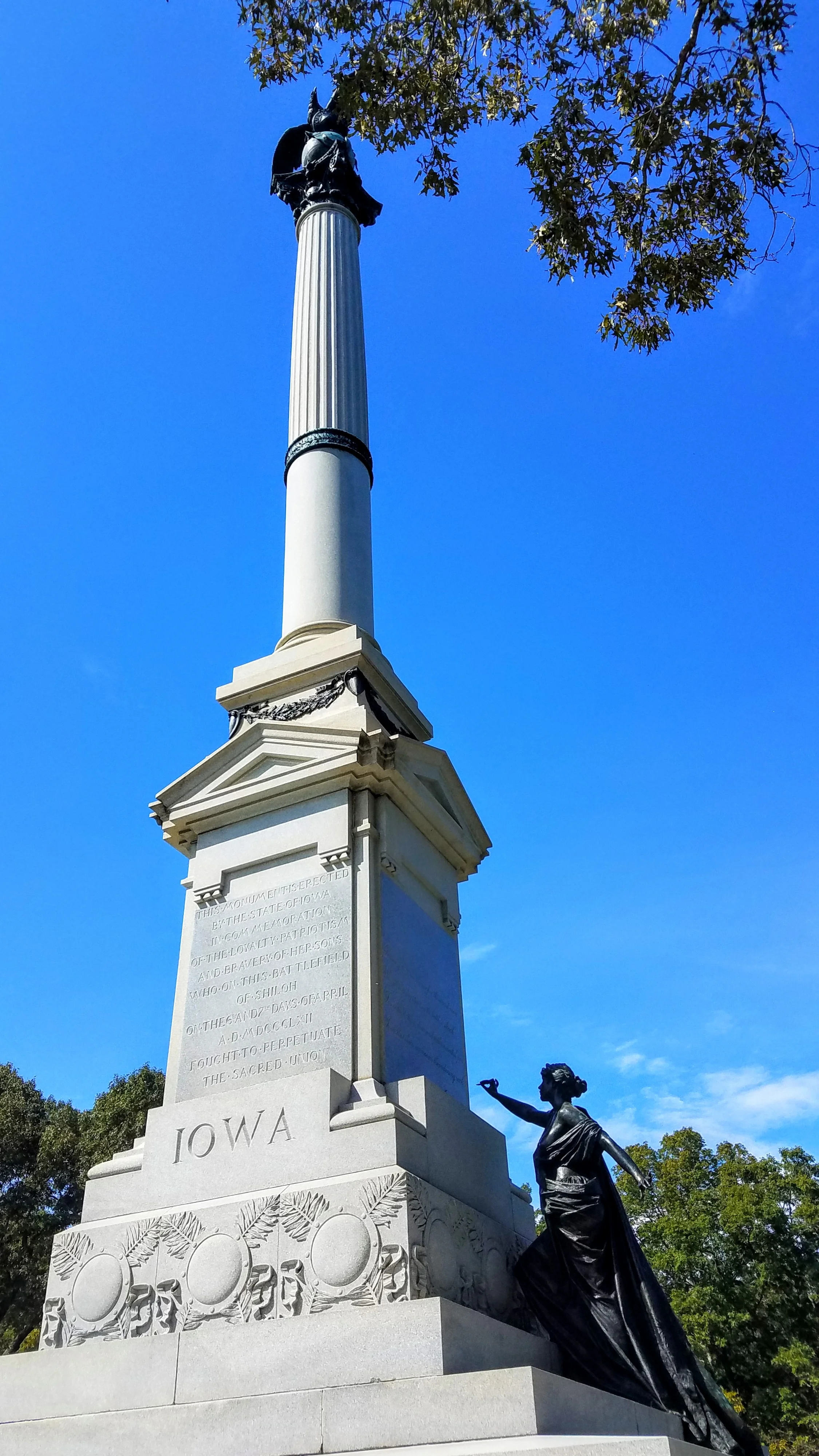 Iowa’s memorial to their fallen soldiers of Shiloh