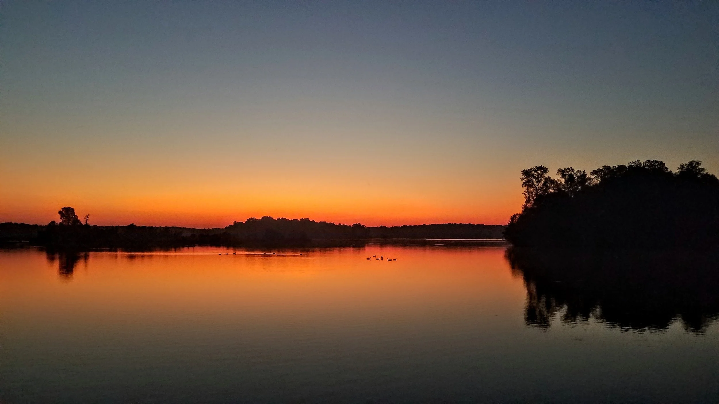 The sunrise at Blue Bluff the next morning while anchored