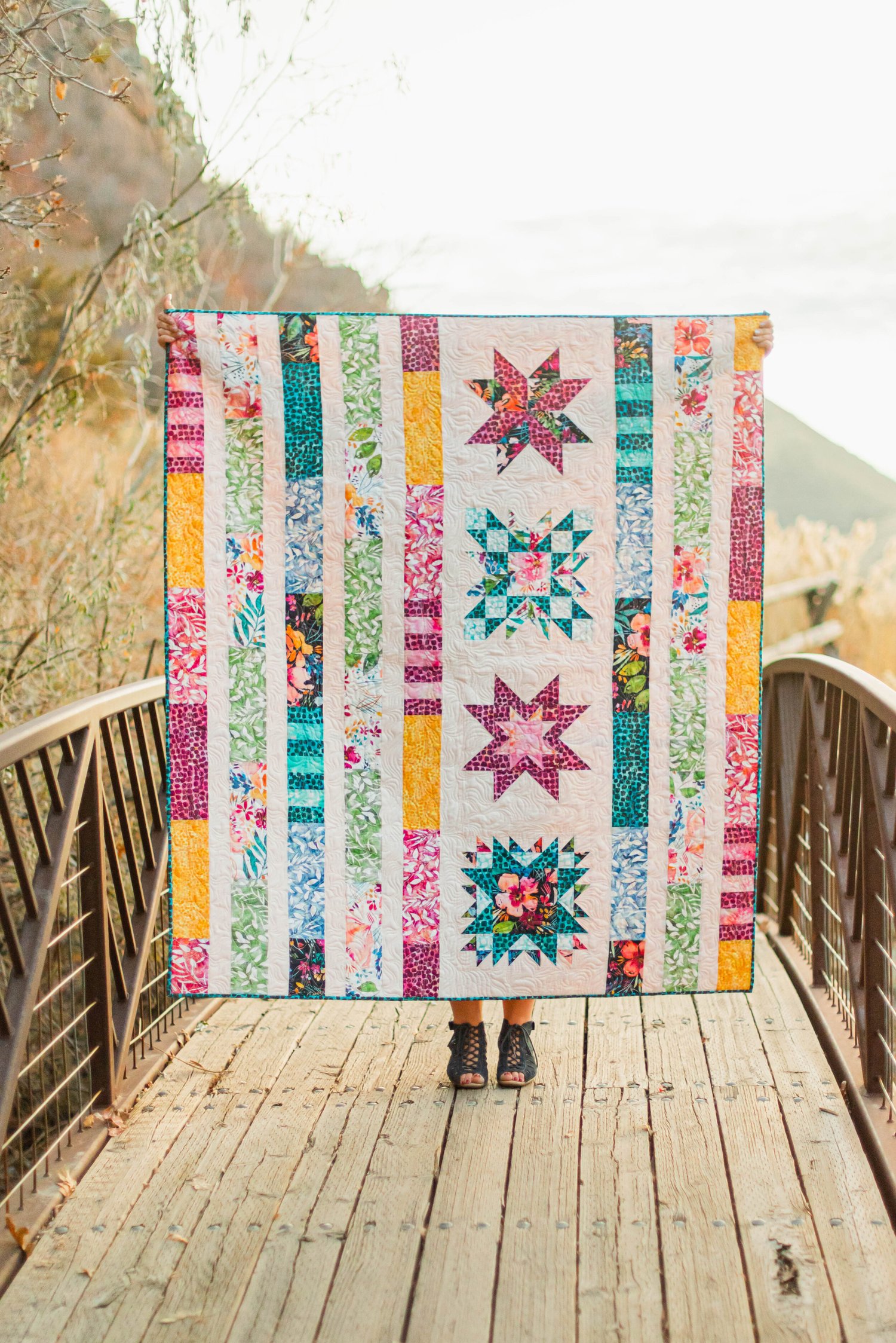Watercolor Swirl Quilt Pattern Digital download by Create Joy 