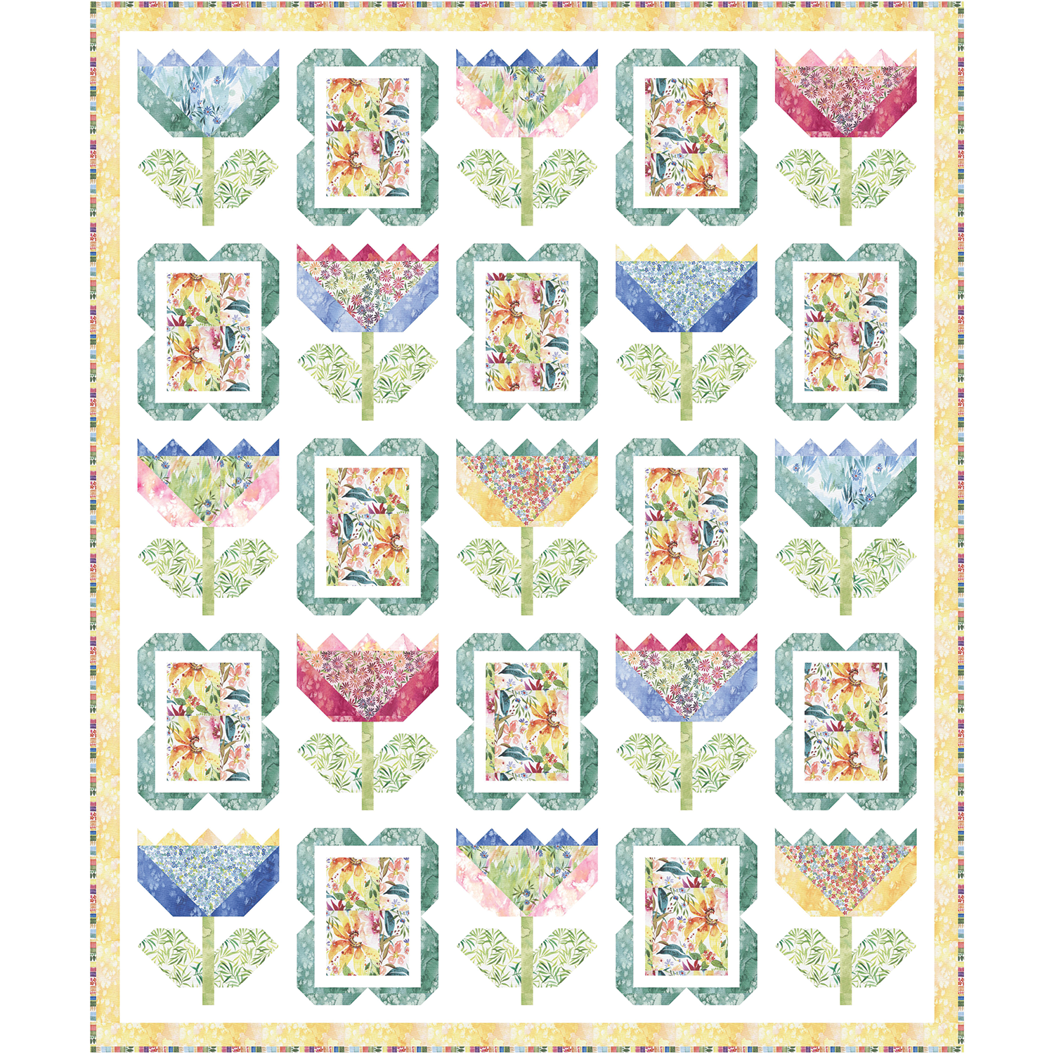 Tulips to Tango Quilt Pattern, (PDF) — Create Joy Project