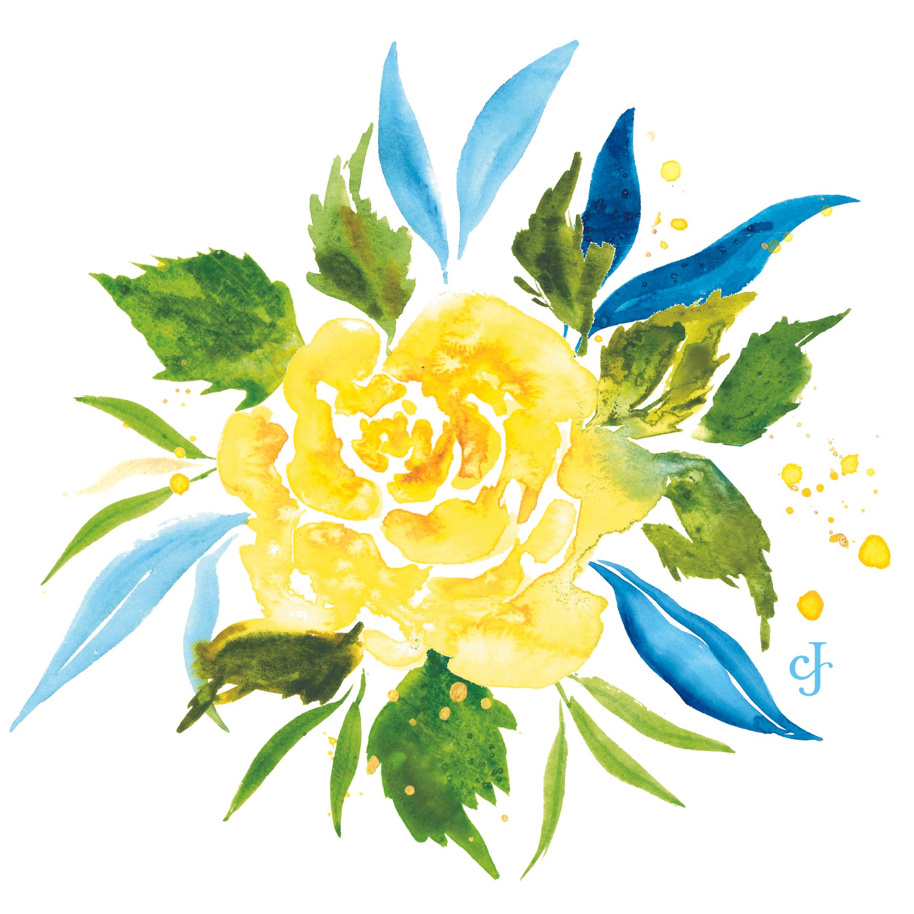 Yellow Rose Sprig Sticker.jpg