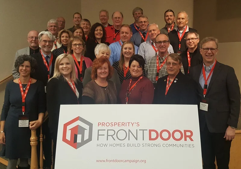 Elected officials, local employers and civic leaders met to discuss housing needs and solutions with Prosperity’s Front Door representatives, Warren Hanson and Jeff Fagerstrom.