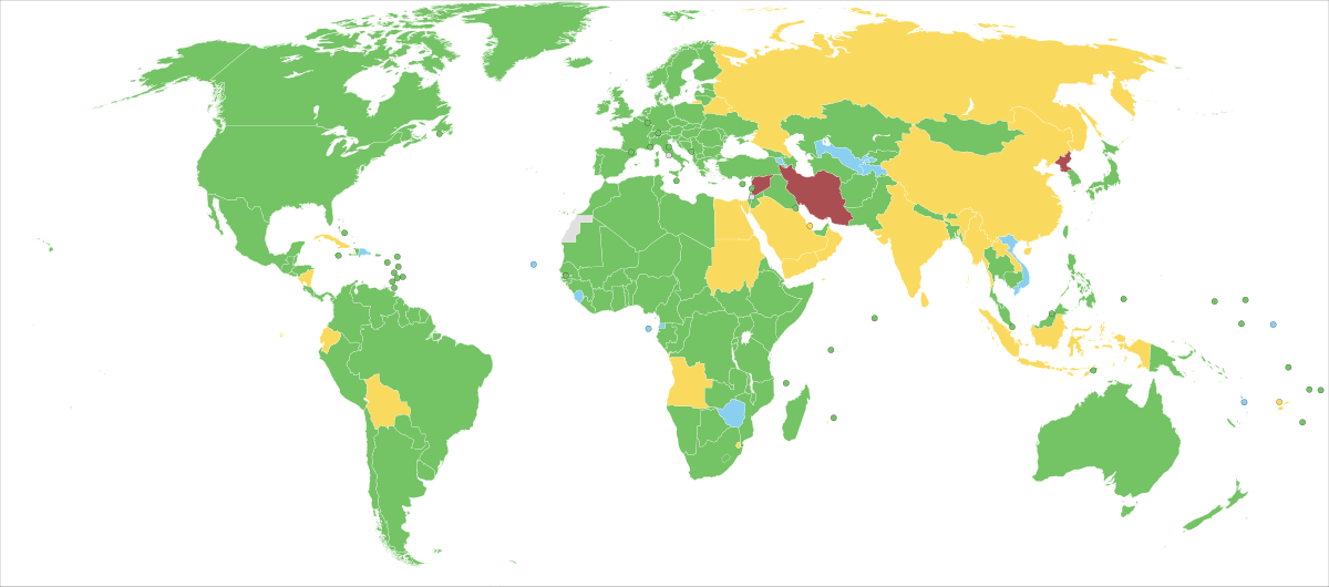 Map of United Nations Member States votes on the UN Arms Trade Treaty, 2013. Image from Wikimedia Commons.