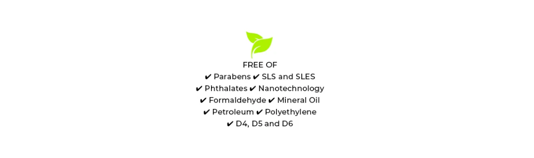 Writing is my forte but I’ve had some good visual ideas, too. This type graphic resembles a jar  and works to enforce the “Free of” ingredient story.