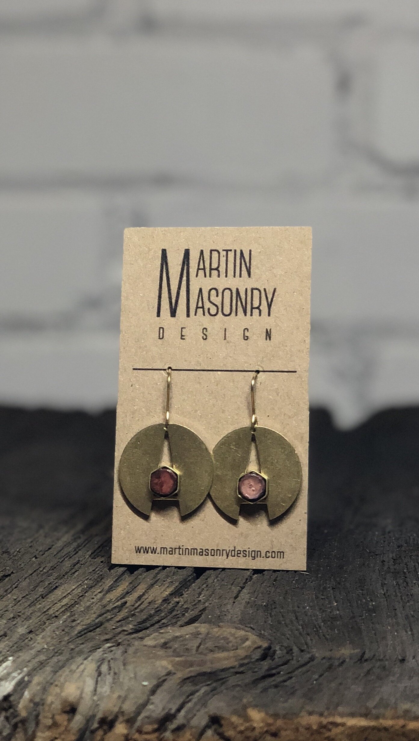 Deep red cement with brass hexagons on A rings