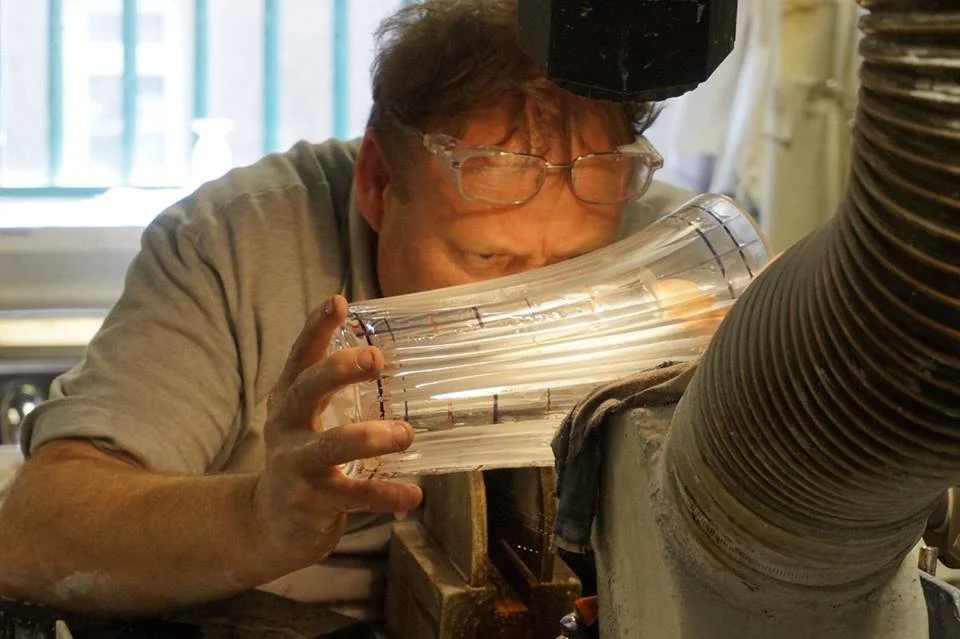 My Irish deaf friend, Brendan working at Waterford Crystal Factory.