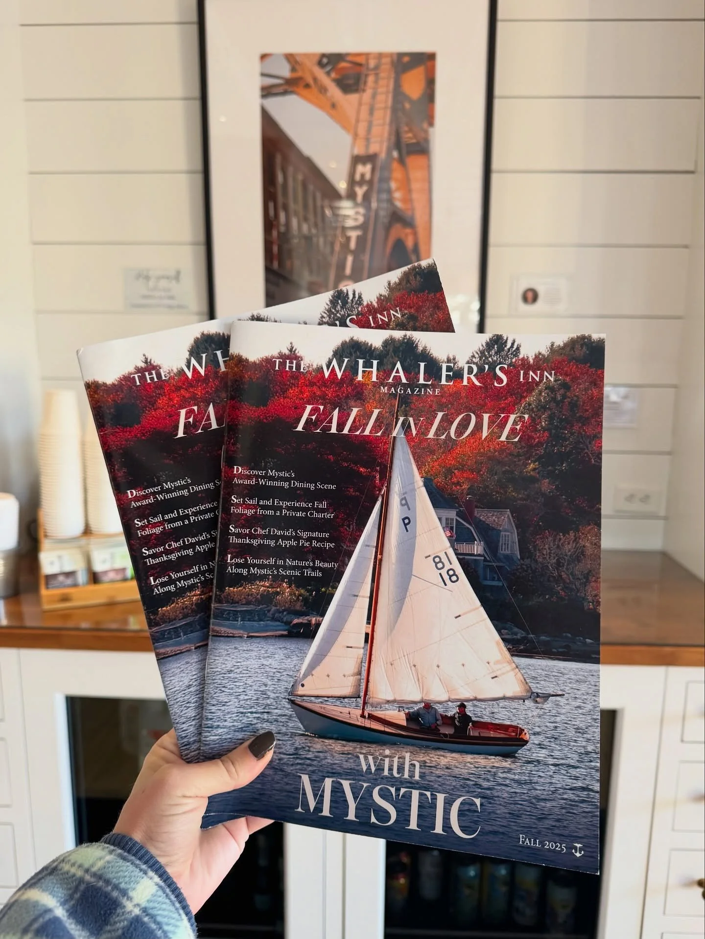If you&rsquo;ve stayed at @whalersinnmystic this fall, you probably have seen this magazine&hellip; It never stops feeling amazing to see my work out there. Such a honor! 🍁🐋🍂