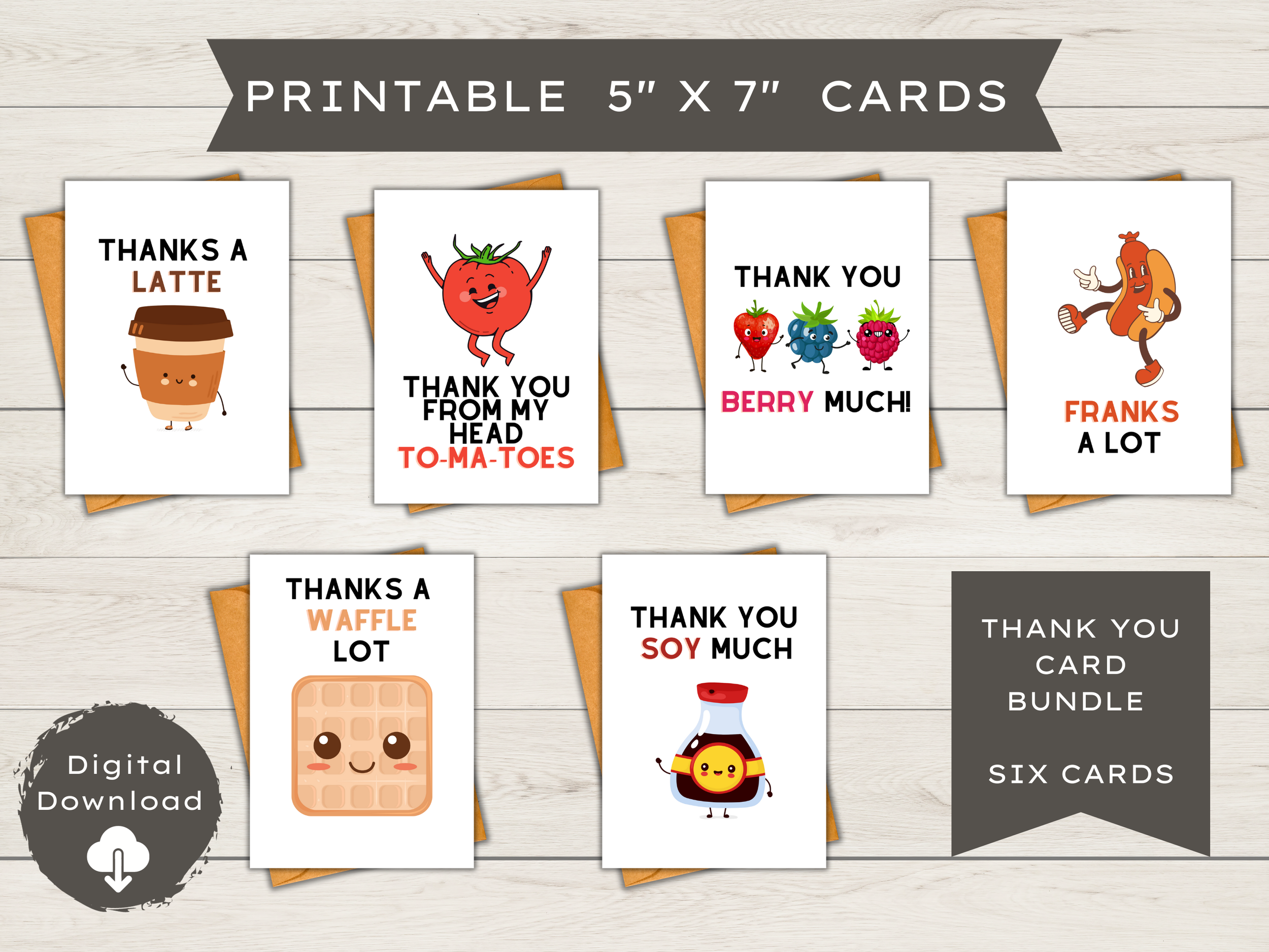6ct Funny Thank You Card Assortment | Blank Cards
