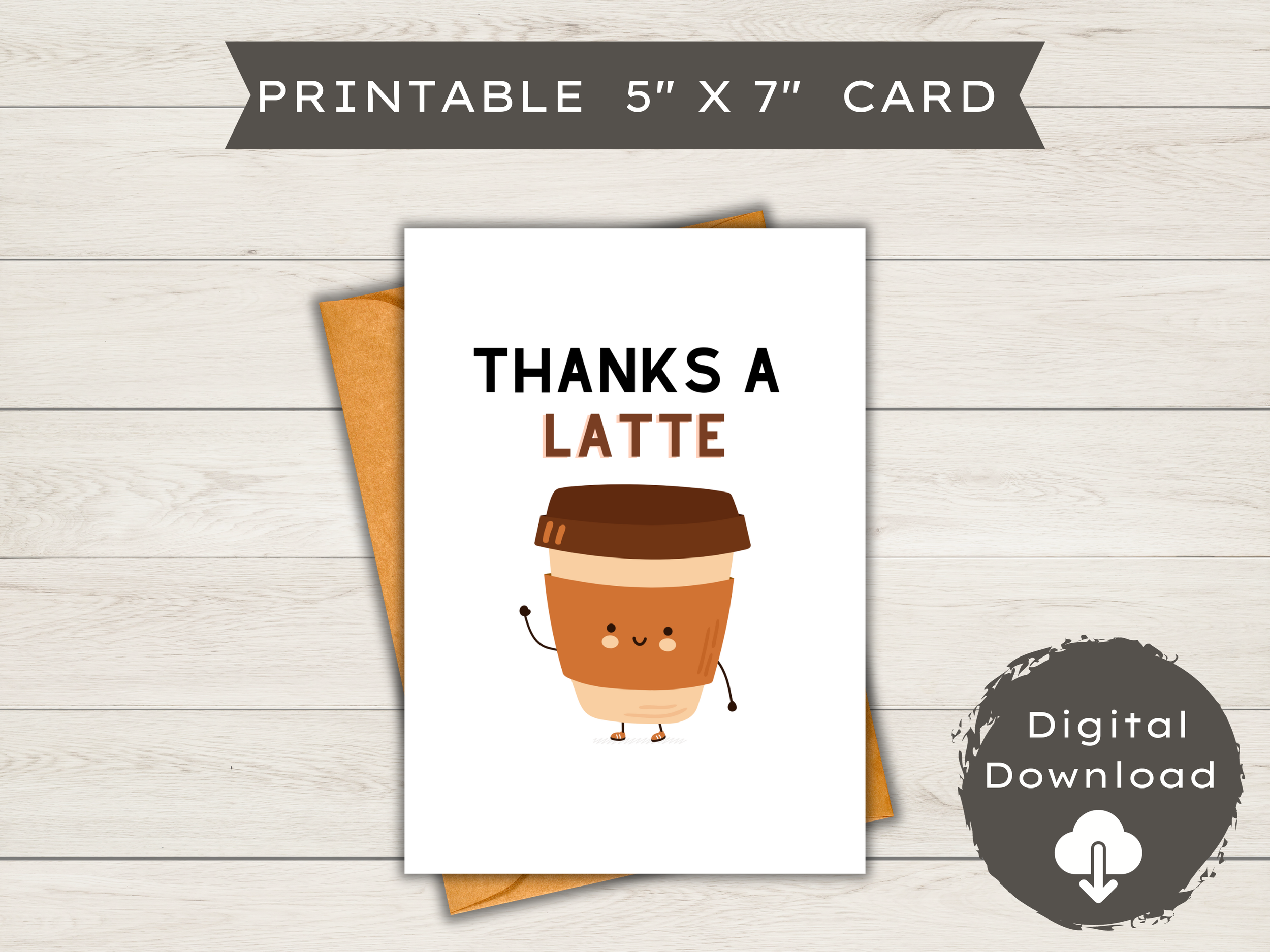 Funny Thank You Card | Blank - Thanks a Latte