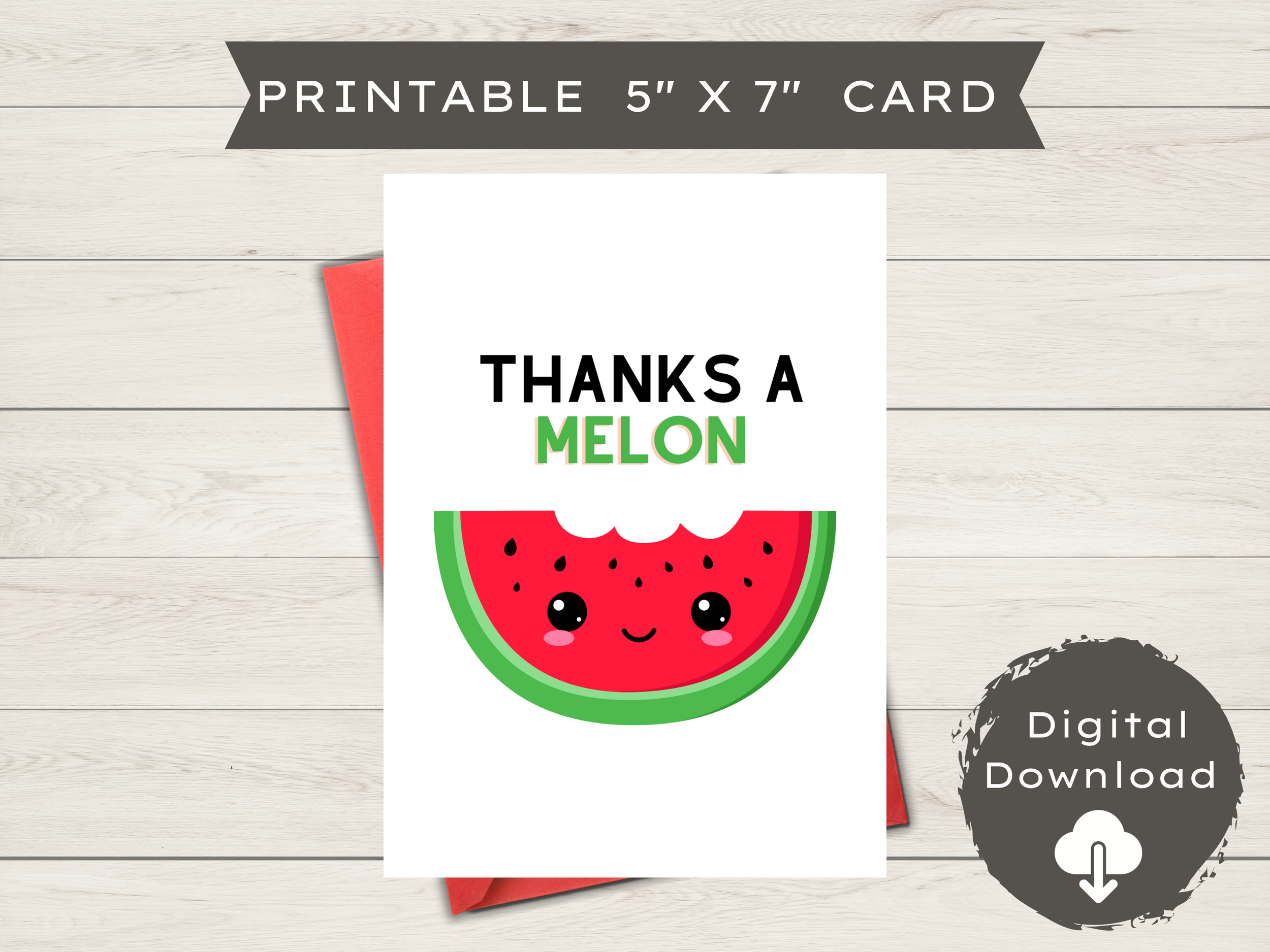 Funny Thank You Card | Blank - Thanks a Melon 2
