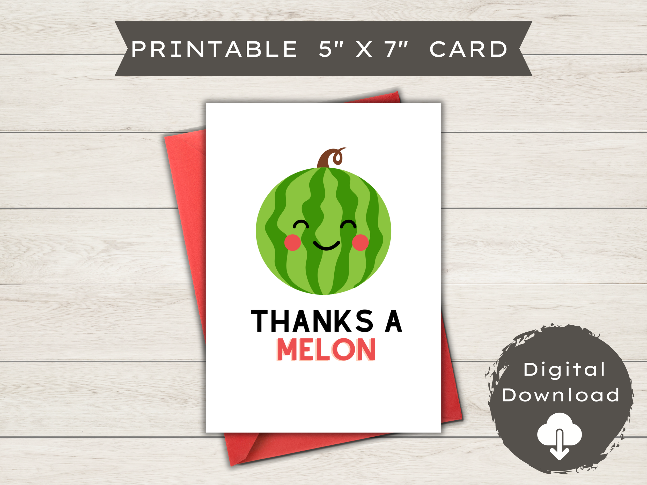 Funny Thank You Card | Blank - Thanks A Melon