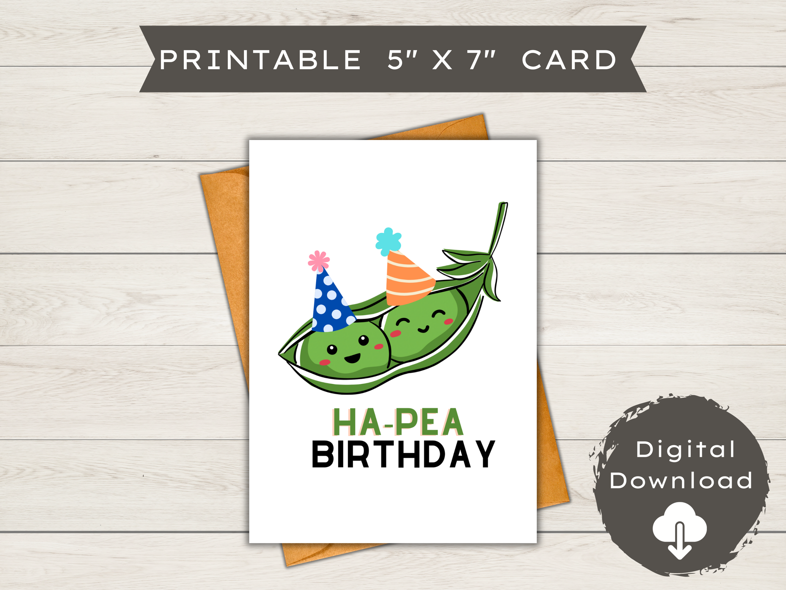 Printable Birthday Card - Ha-pea Birthday!