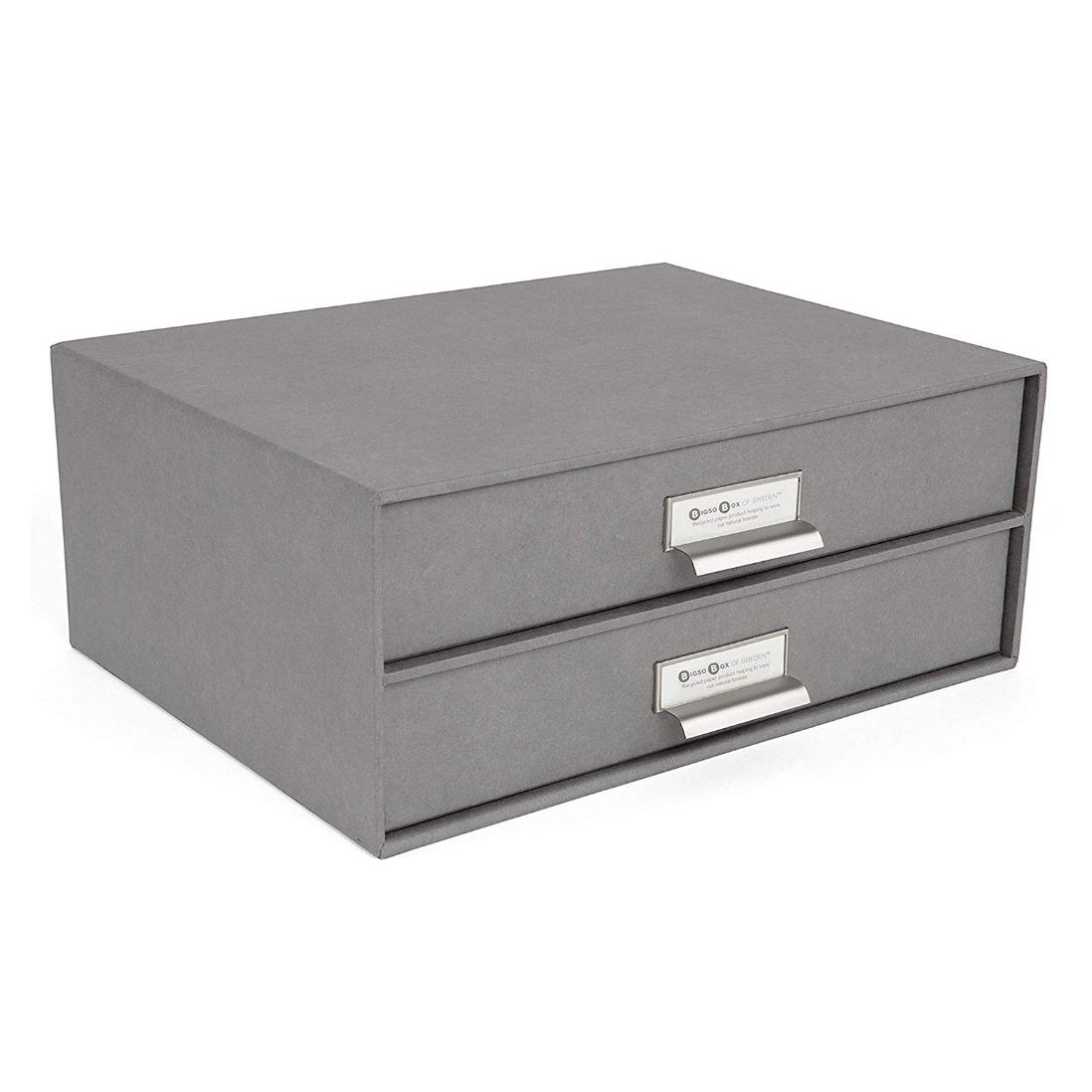 Recycled fiberboard 2-drawer box