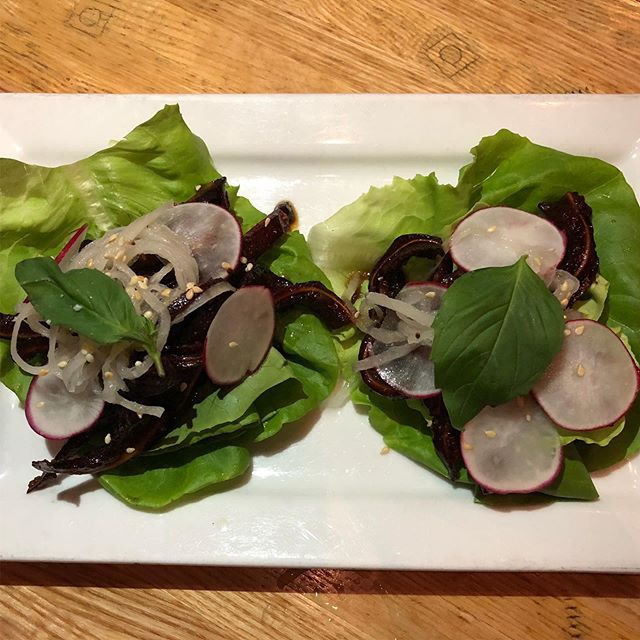 Pig ear lettuce wraps @thepigdc !Sweet and savory with a fresh veggie crunch, they prove that nose-to-tail dining isn&rsquo;t just sustainable&mdash;it&rsquo;s crazy good too!
.
.
Get them soon! #RescueDishDC concludes today! For a full list of resta