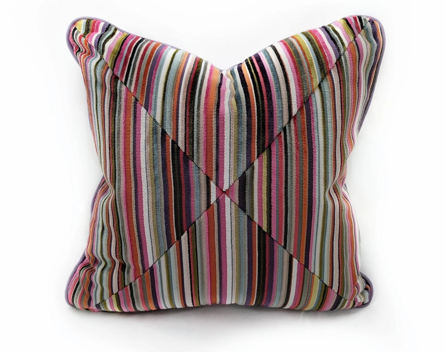 Cut Velvet Striped Pillow from Cynthia Ferguson Designs