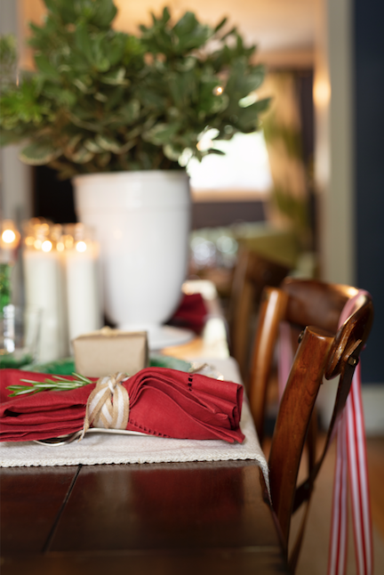 Traditional Christmas Tabletop Detail