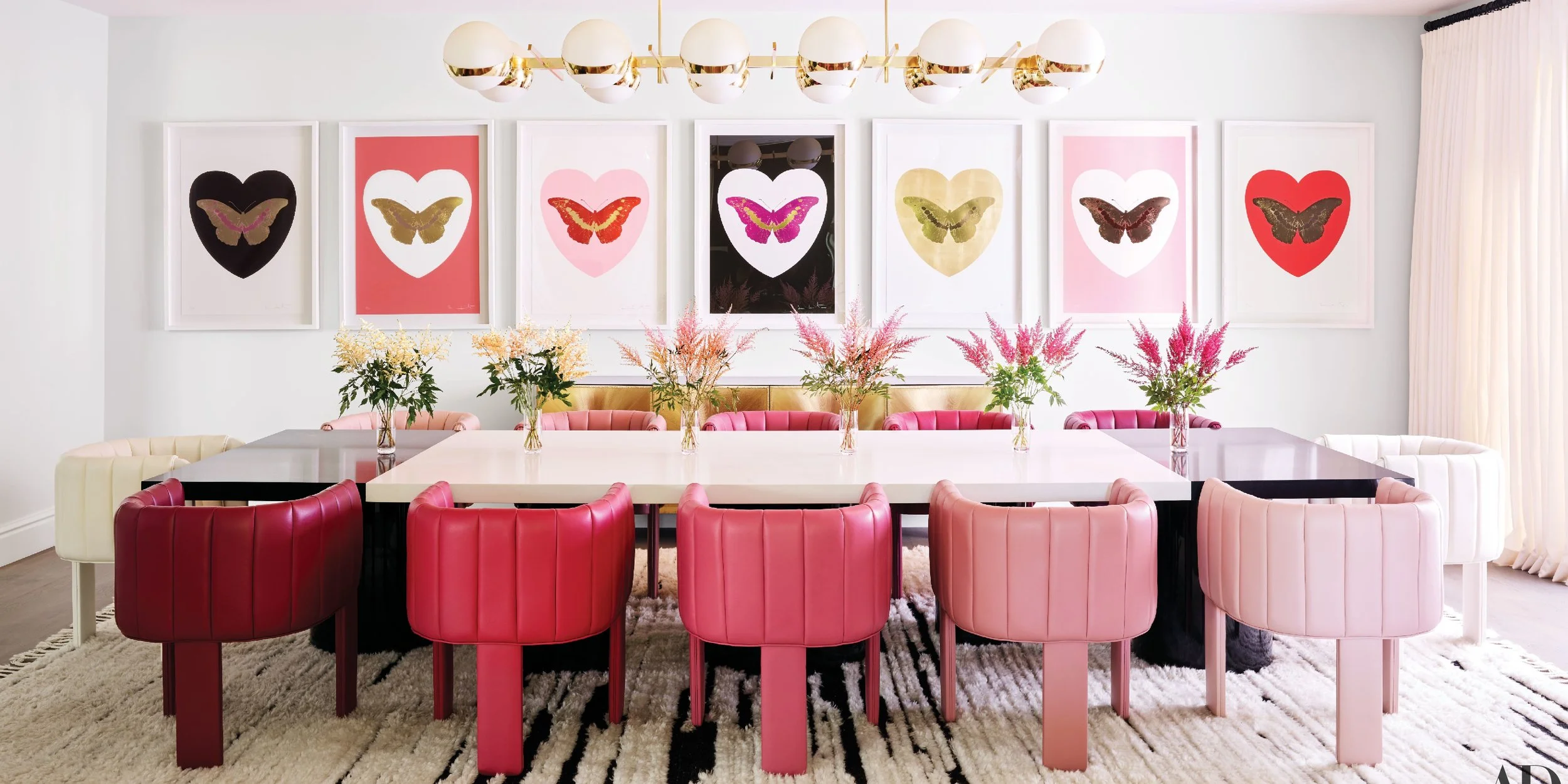 Dining room designed by Martyn Lawrence Bullard, styled by Lauren Howell, photo by Douglas Friedman for Architectural Digest