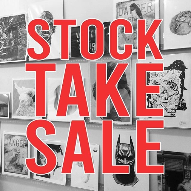 We kicked off our annual #stocktakesale this week at our sister gallery @thestockroomgallery ❤️🖼👌🏼
.
We are still only open by appointment but our Clifton Hill gallery is now open again Thursday to Sunday 12-5pm... or you can shop the sale online 