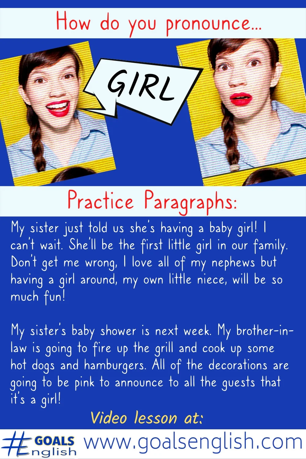 Girl Grill Gill American English Pronunciation GOALS English