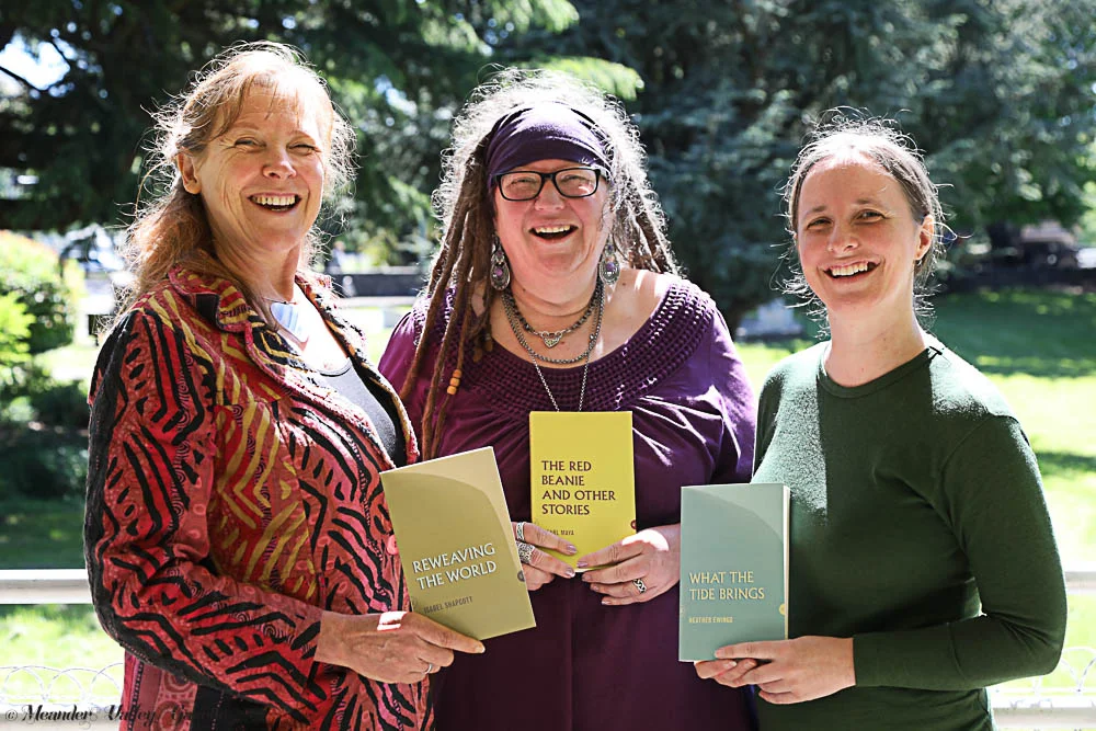 L-R Isabel Shapcott, Pearl Maya and Heather Ewings all had their work published as part of Tasmania’s ‘People’s Library’ project