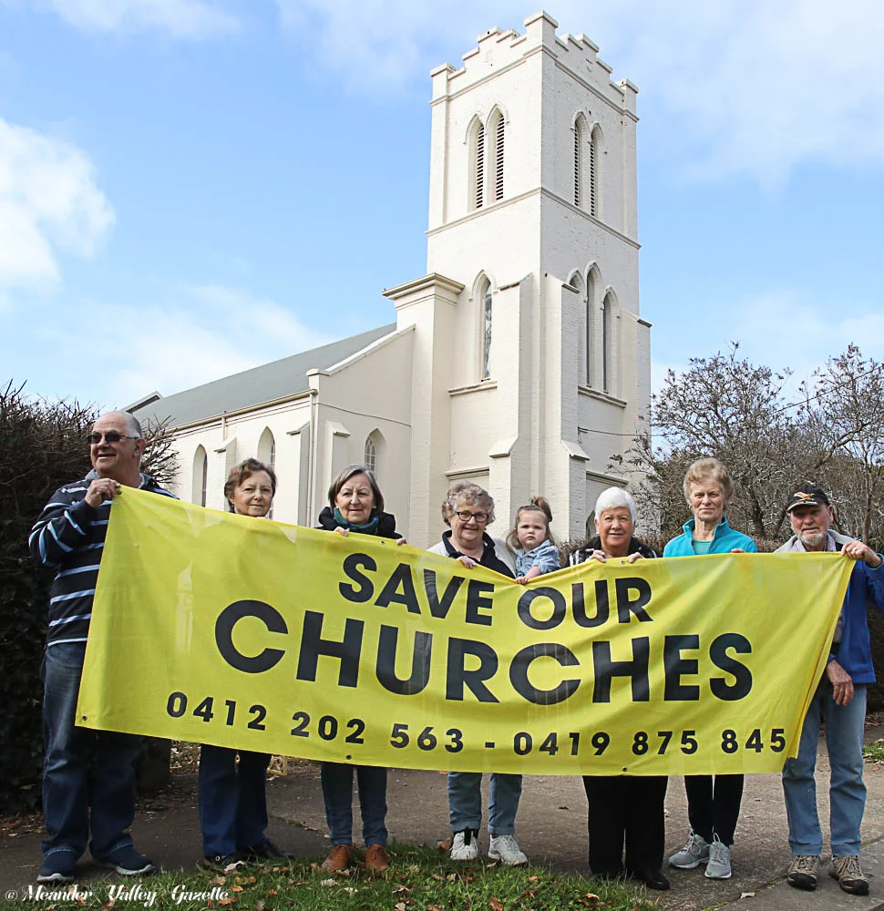 Quamby Parishioners protest the sale of their churches. Photo by Mike Moores