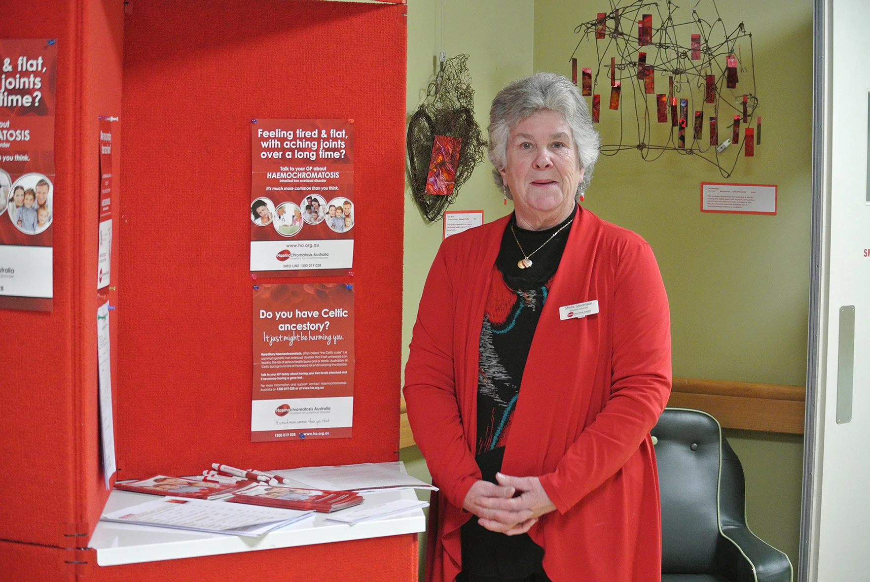 Sheila Stevenson, curator of the OVERLOAD exhibition, on display at Deloraine Hospital Galley until 9 November. Photo supplied