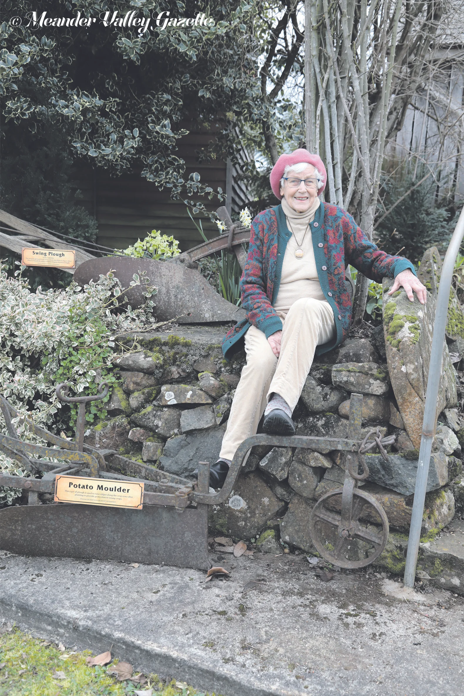 Photo by Mike Moores Nell Carr, in the garden at the Western Tiers Visitors Centre which she tended for many years with the Garden Girls and where she is now garden consultant.