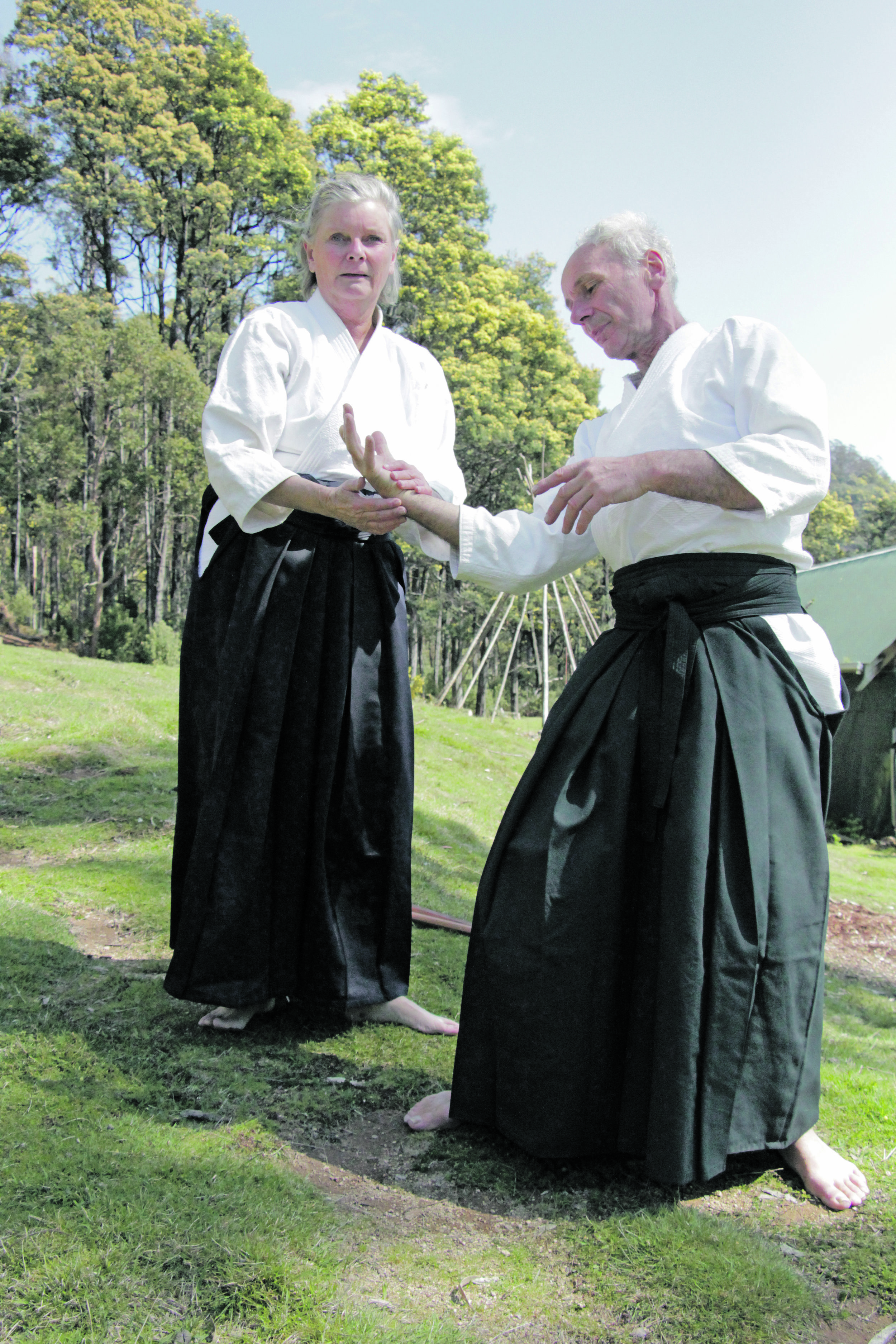 Photo by Hayley Manning Bodhi McSweeney and Martin Bratzel practising the art of Aikido.