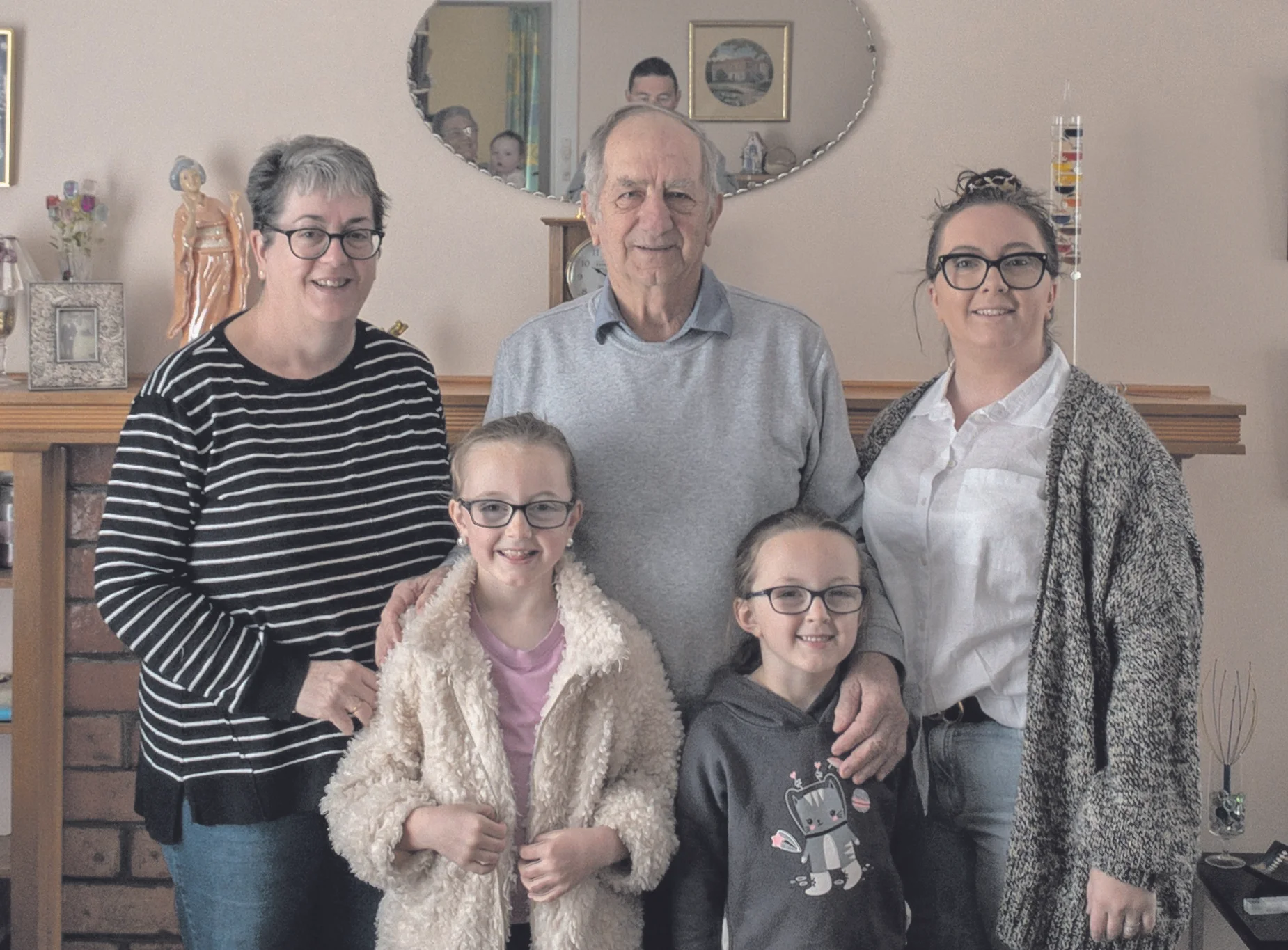 Photo supplied The Badcock and Rootes families have a long history at Westbury Primary. Back row: Kim Rootes (nee Badcock) 1972–1976; Brian Badcock 1944–1950;Natalie Brown (nee Rootes) 1999-2005. Front row: Zoe Brown 2016–present; Lily Brown 2019.