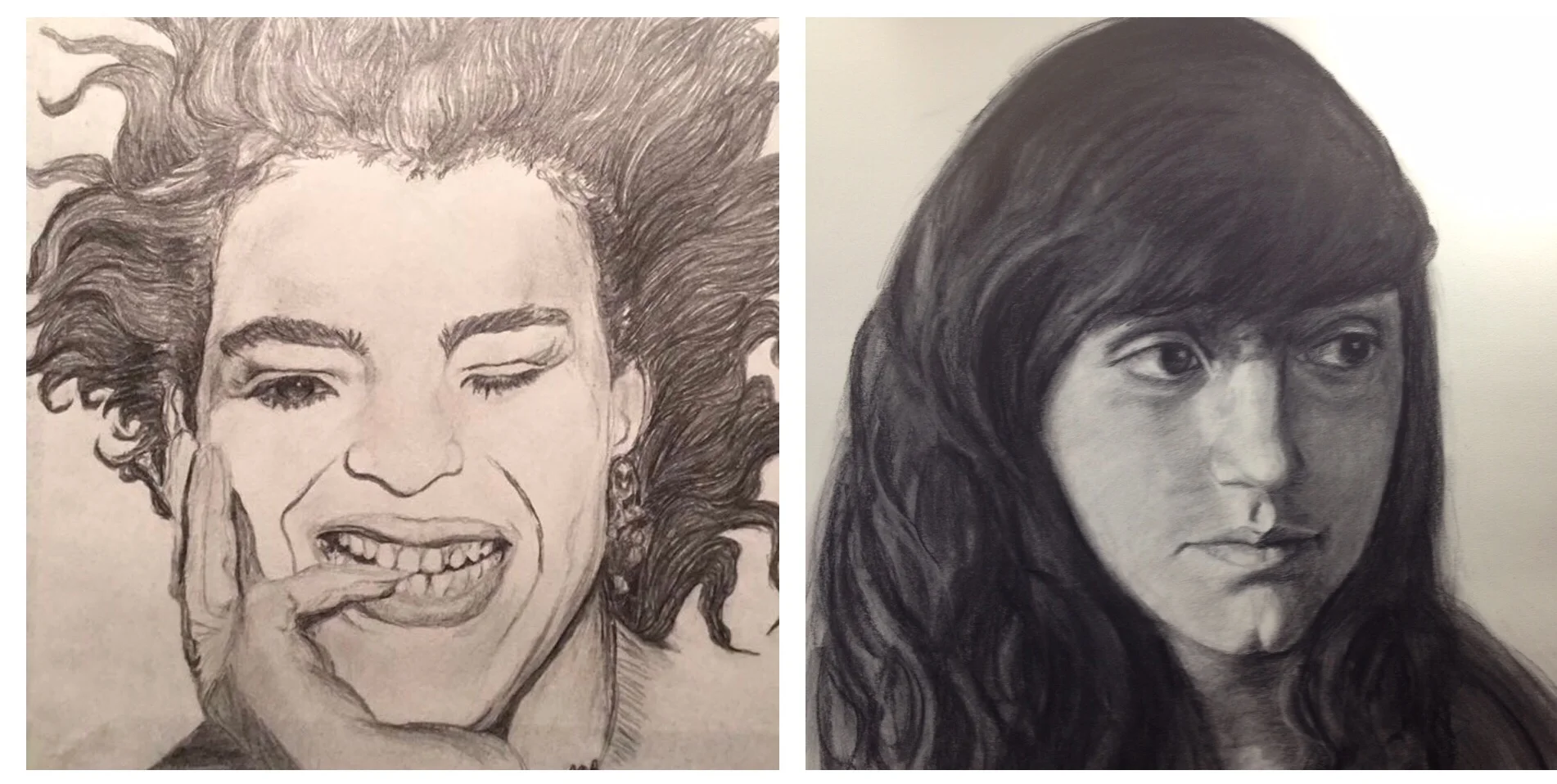 Drawing on the left circa 1986, and on the right 2013