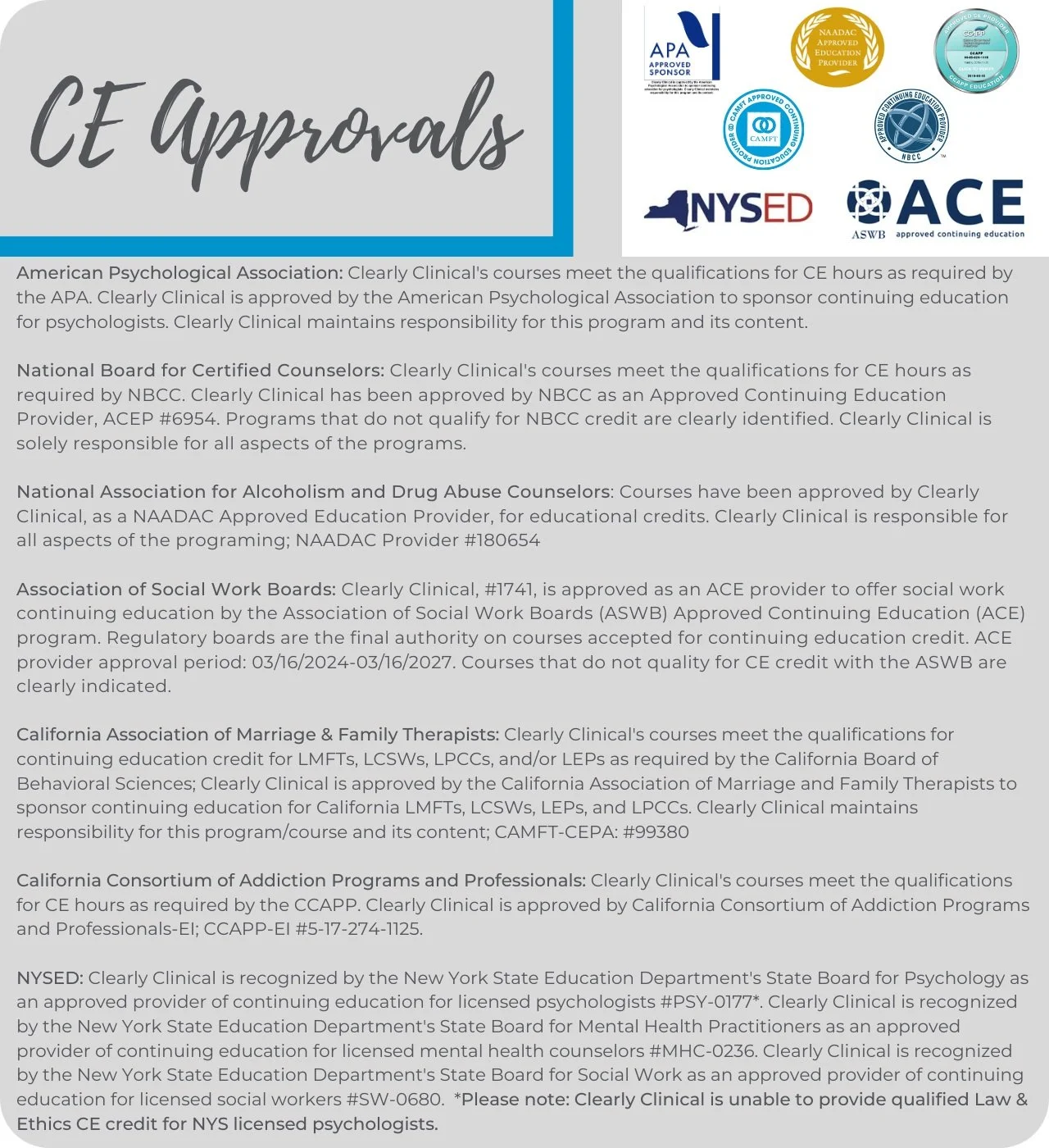 Online Continuing Education - Clearly Clinical