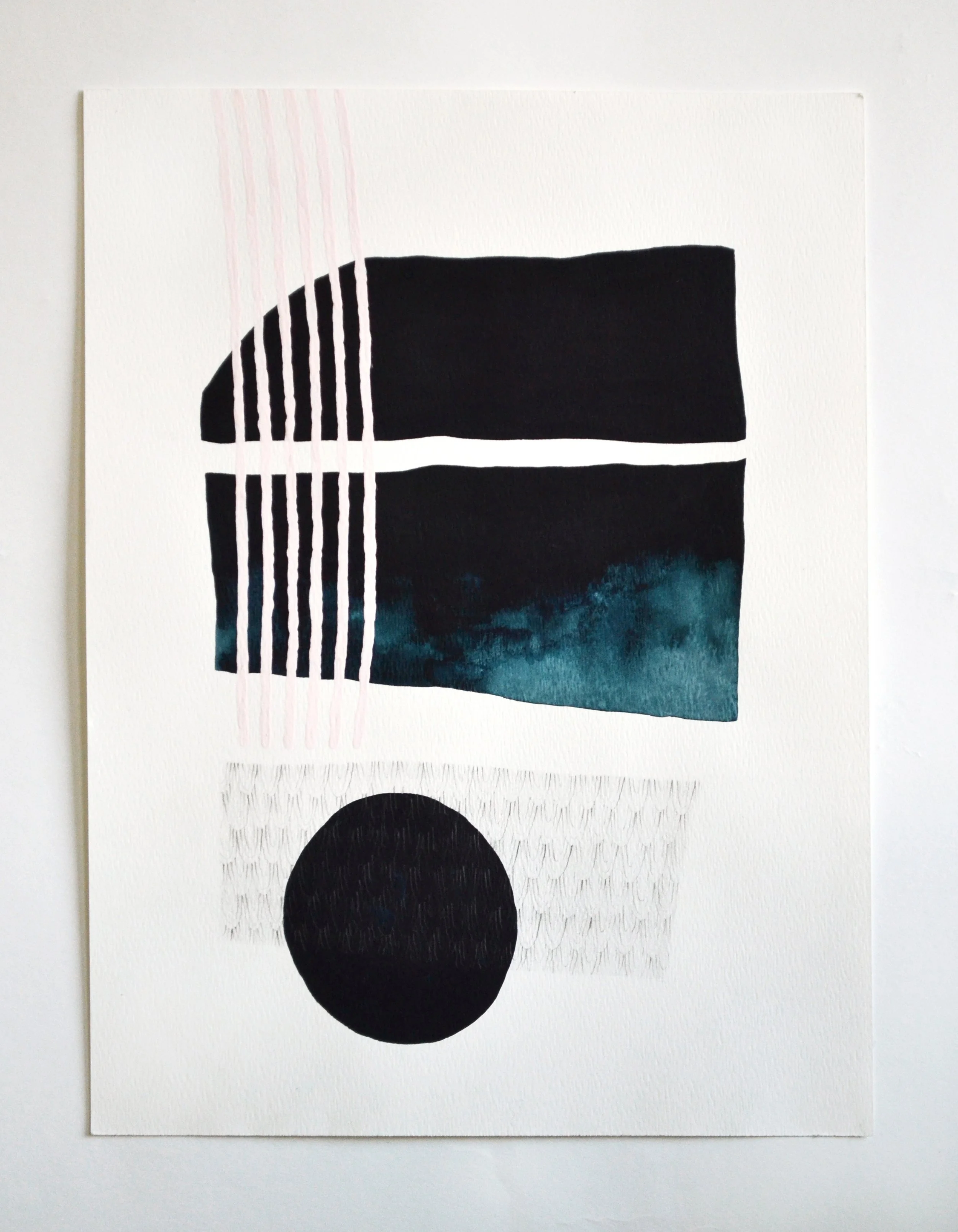  graphite, gouache on paper; 9” x 12”; 2018 