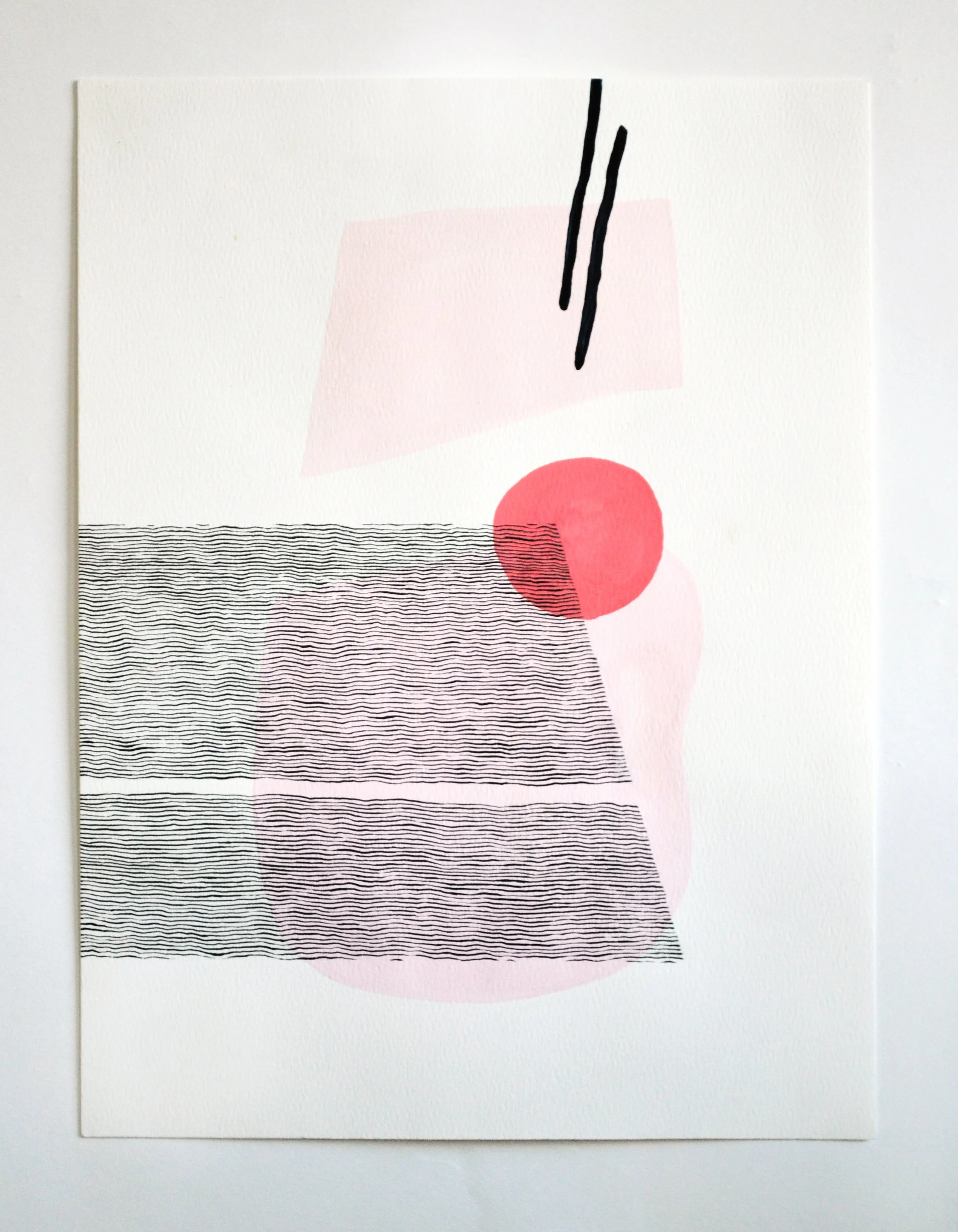  brush pen, gouache on paper; 9” x 12”; 2018 