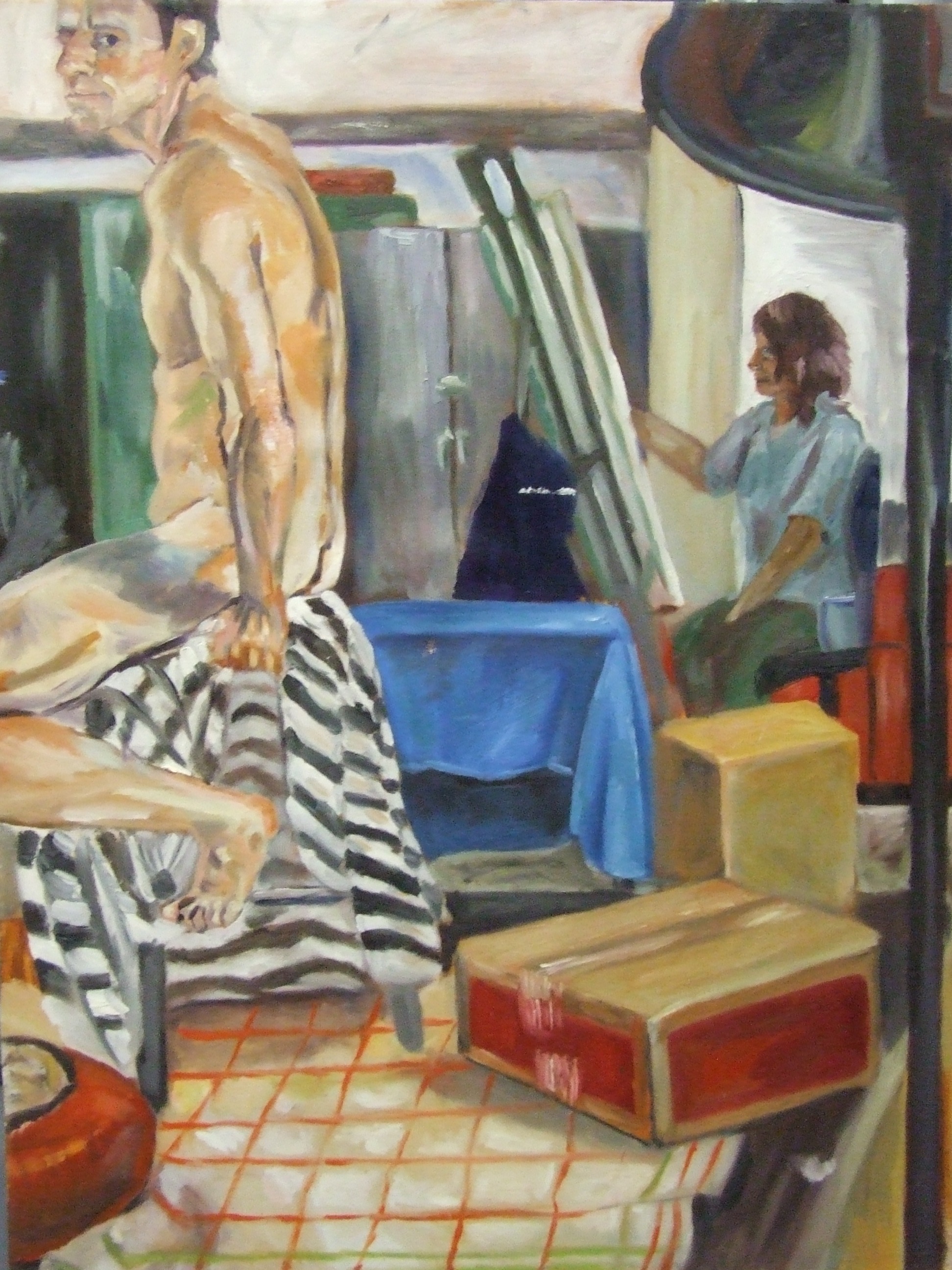 Nude Figure Sitting, 30 x 40, 2011, Oil on Canvas