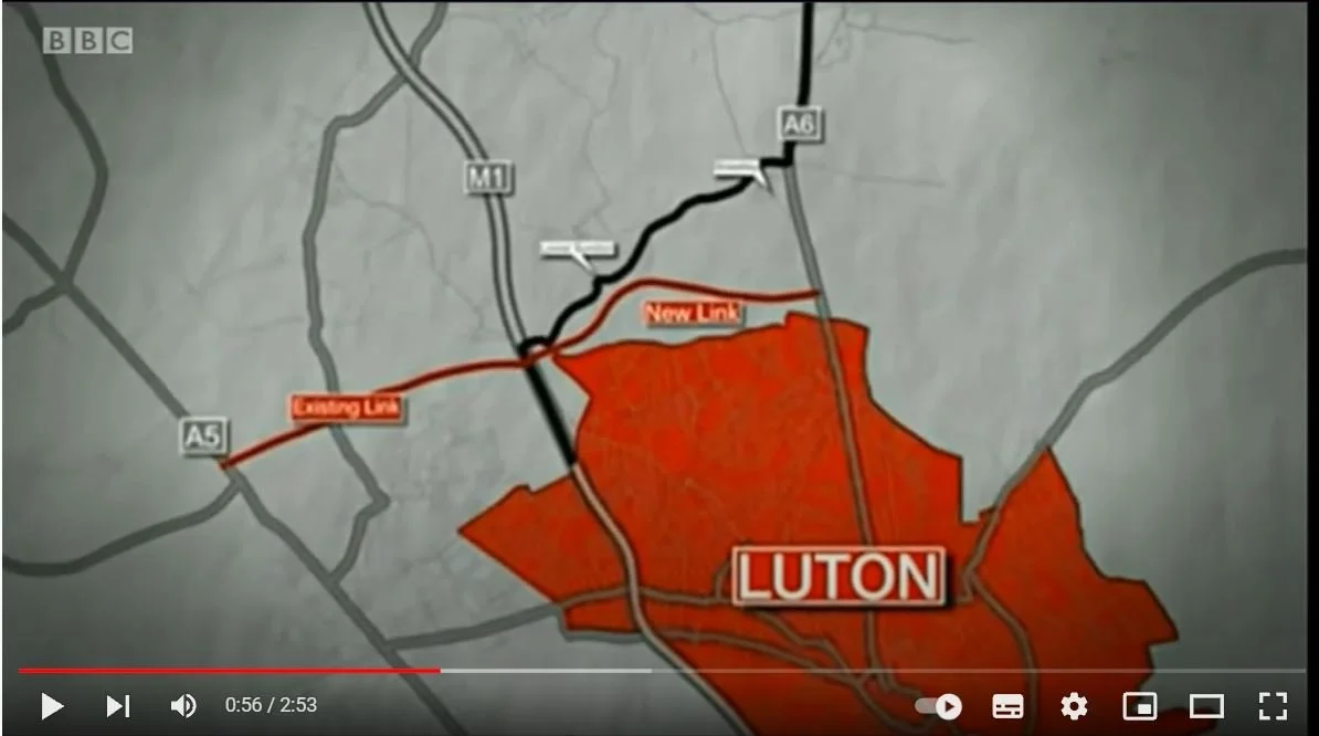 BBC TV East.  M1/A6 link road approved